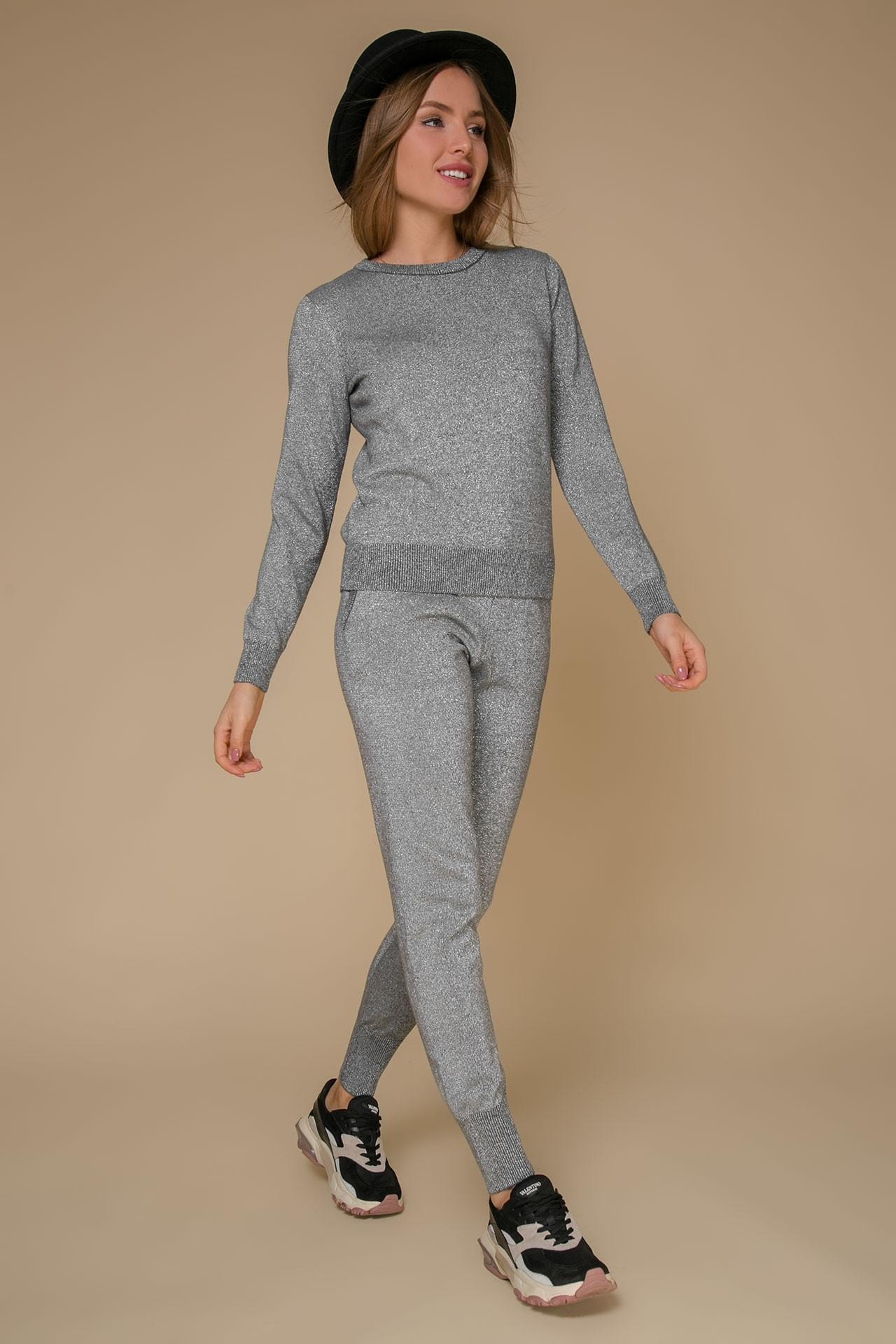 A lightweight suit in a smoky grey shade with metallic thread accents, Grey — photo 2