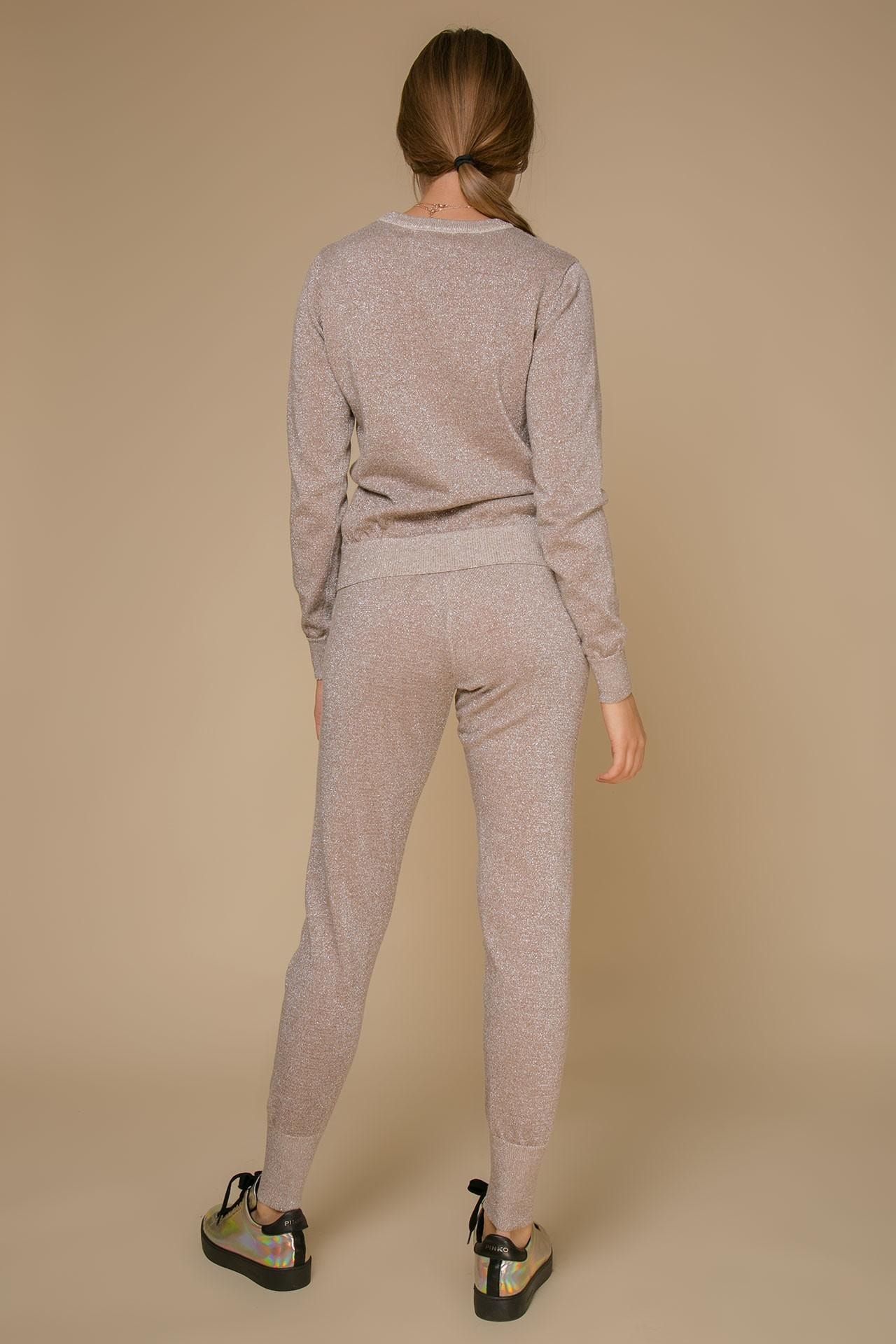 Suit in a golden-beige tone with metallic thread, Gold — photo 5