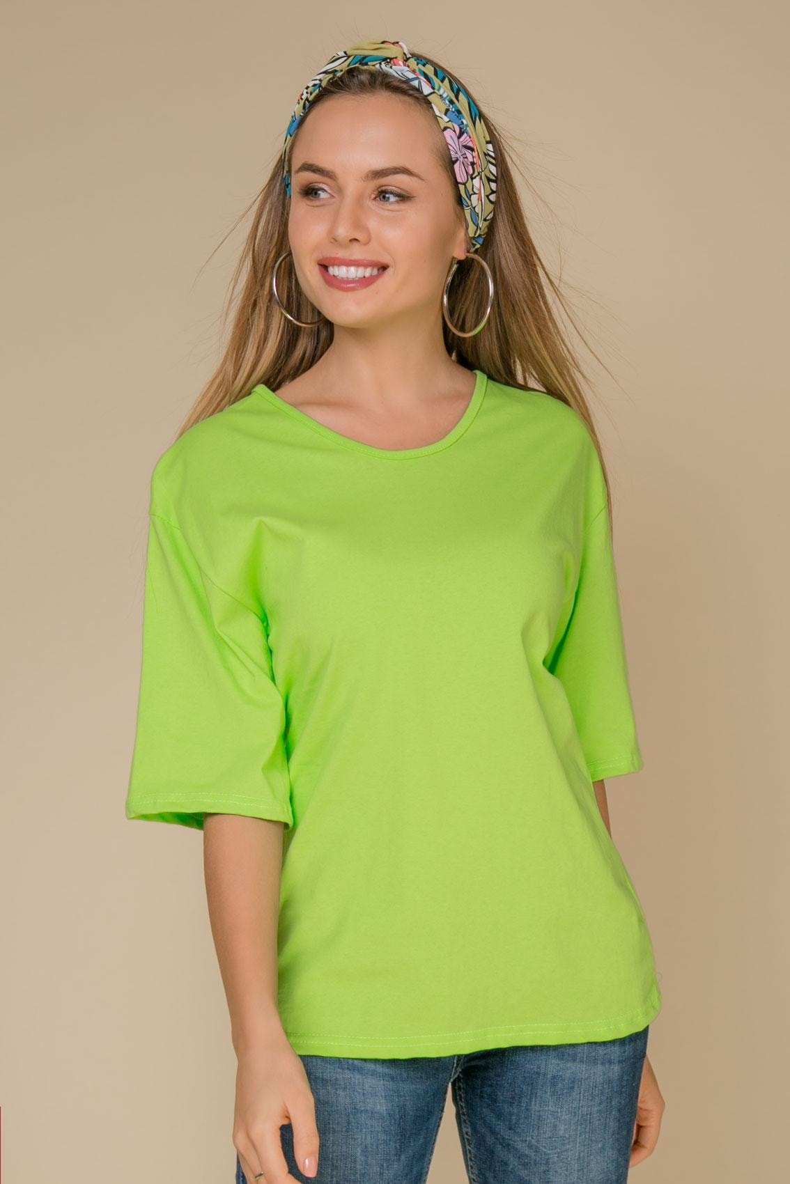 T-shirt with voluminous sleeves, Green — photo 2