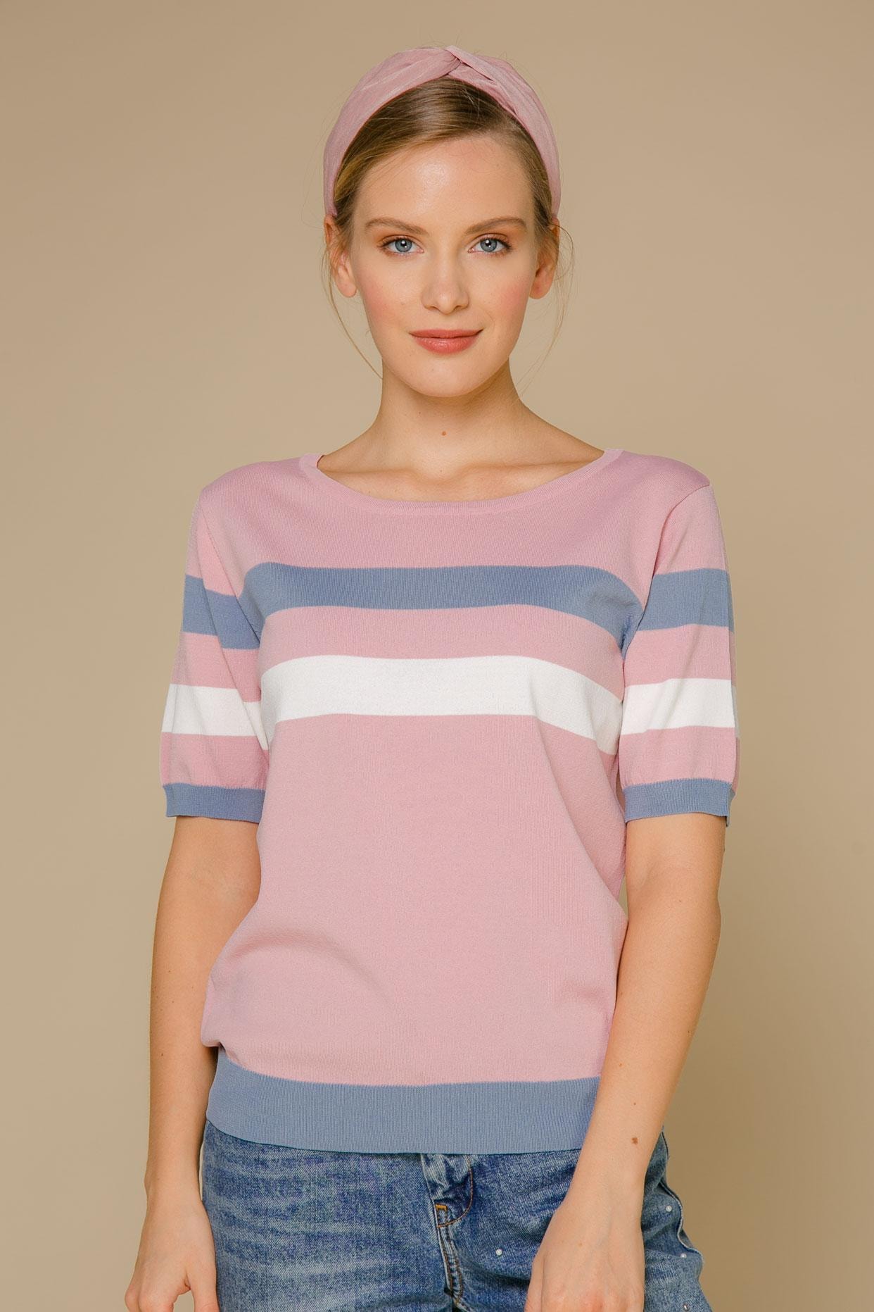 A straight-cut T-shirt, crafted in a delicate palette of pastel shades, Pink — photo 4