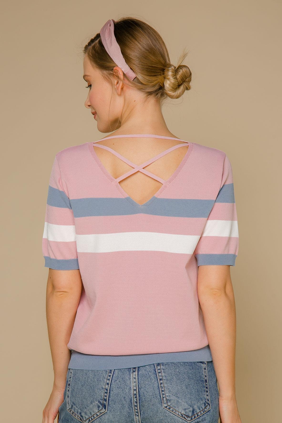 A straight-cut T-shirt, crafted in a delicate palette of pastel shades, Pink — photo 3