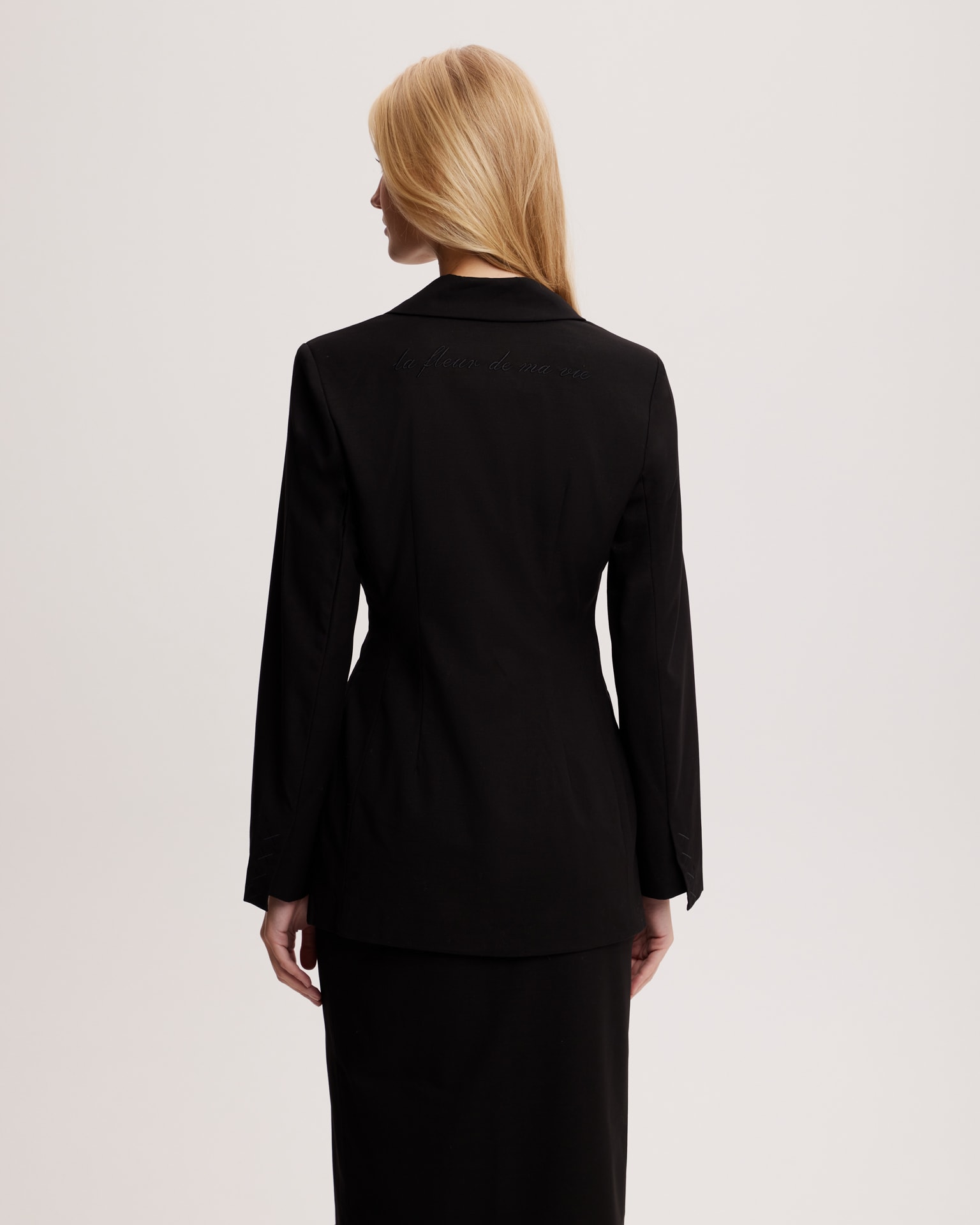 Double-breasted tailored blazer, Black — photo 3