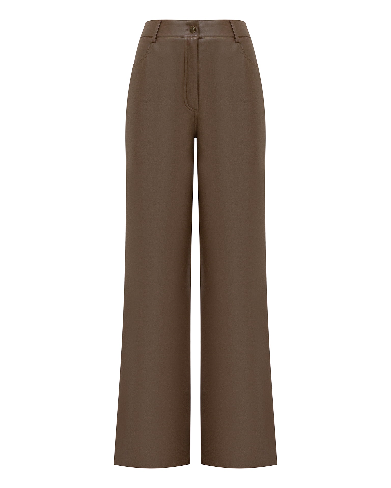 Eco-leather trousers, Chocolate — photo 6