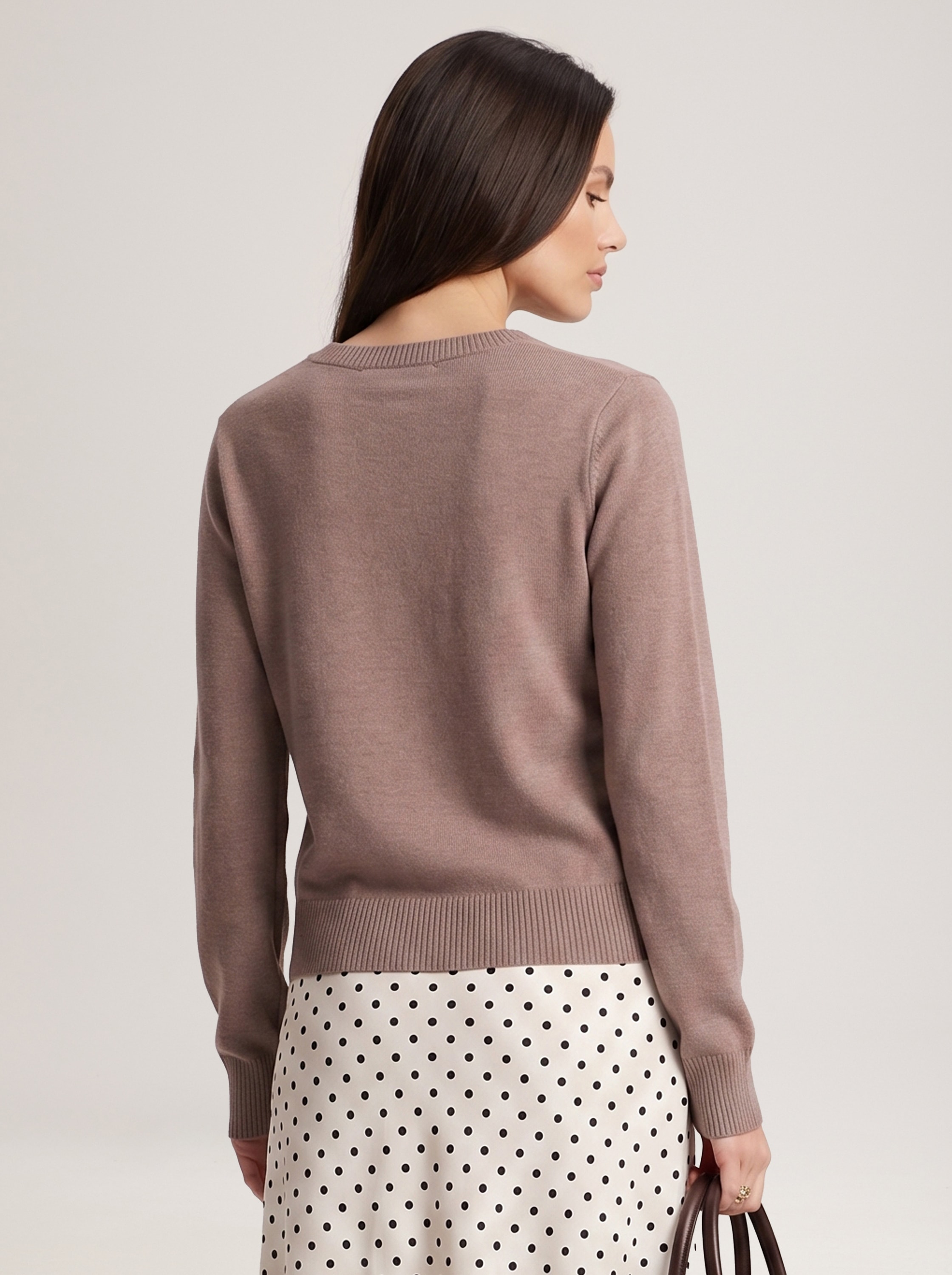 Jumper in coffee colour, Beige — photo 8