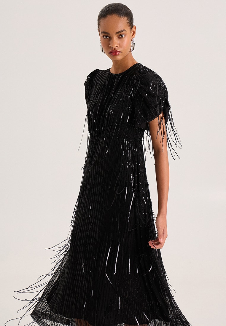 Sequin dress, Black — photo 3