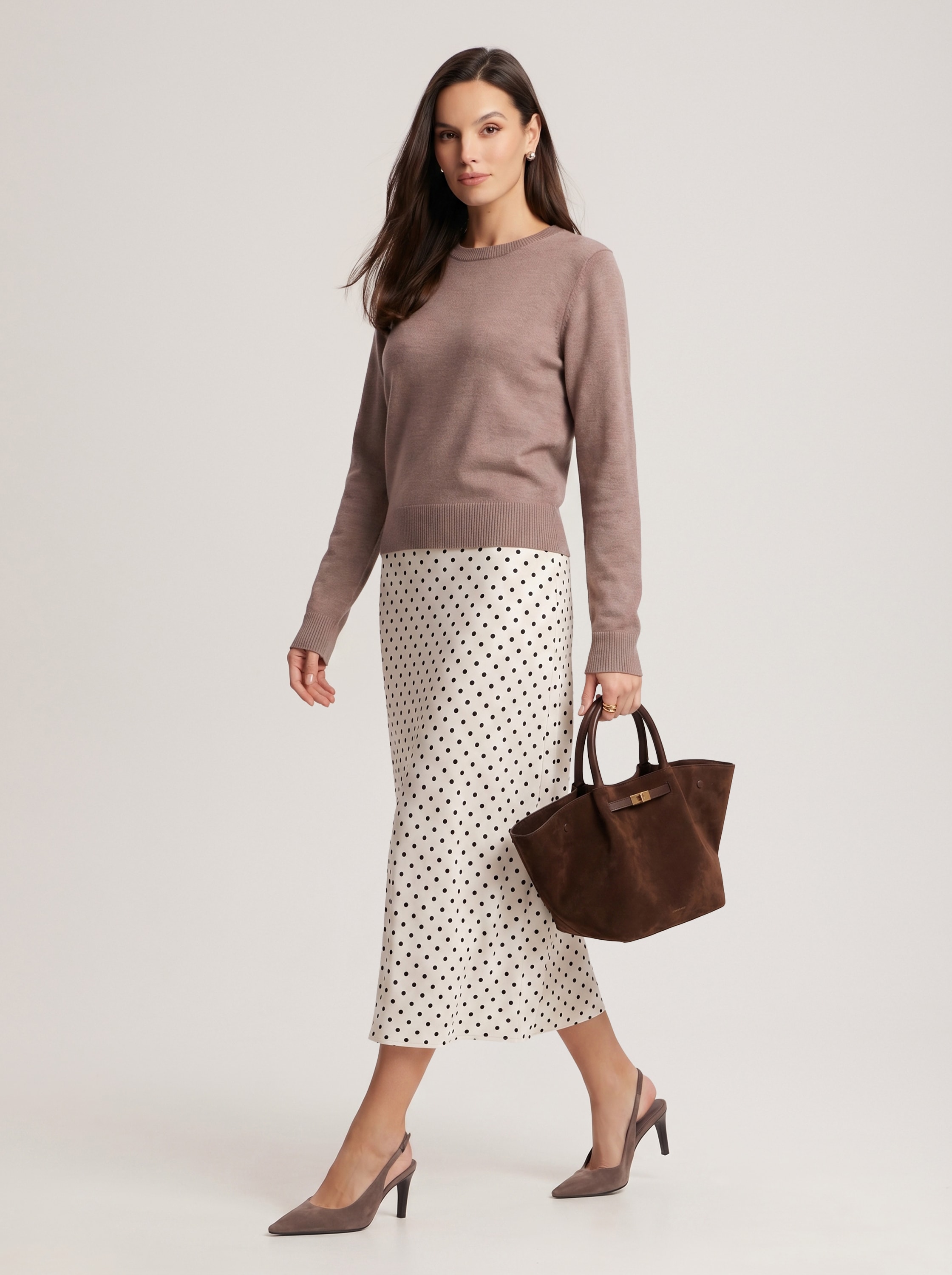 Jumper in coffee colour, Beige — photo 4