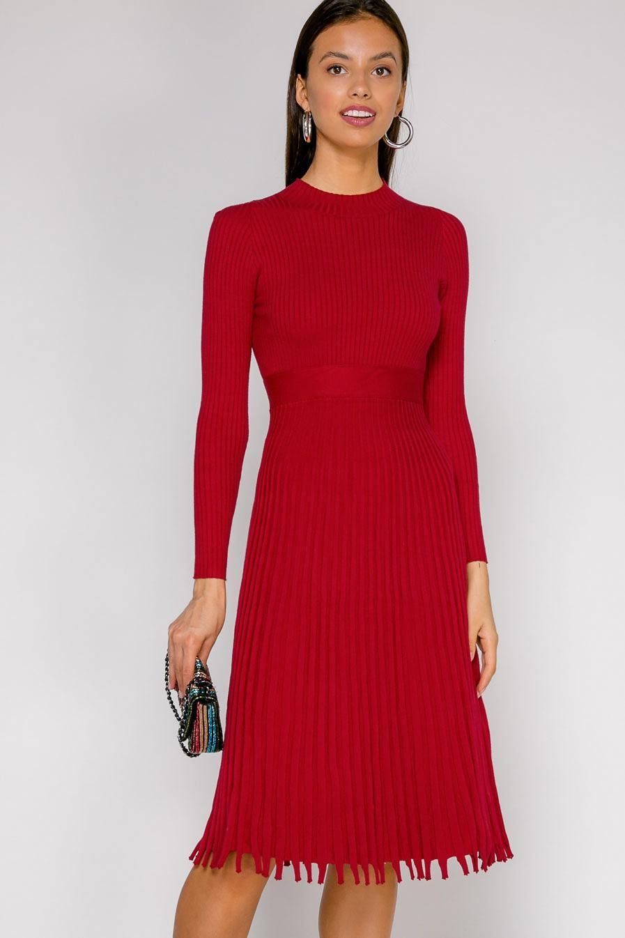 Dress in marsala shade, Burgundy