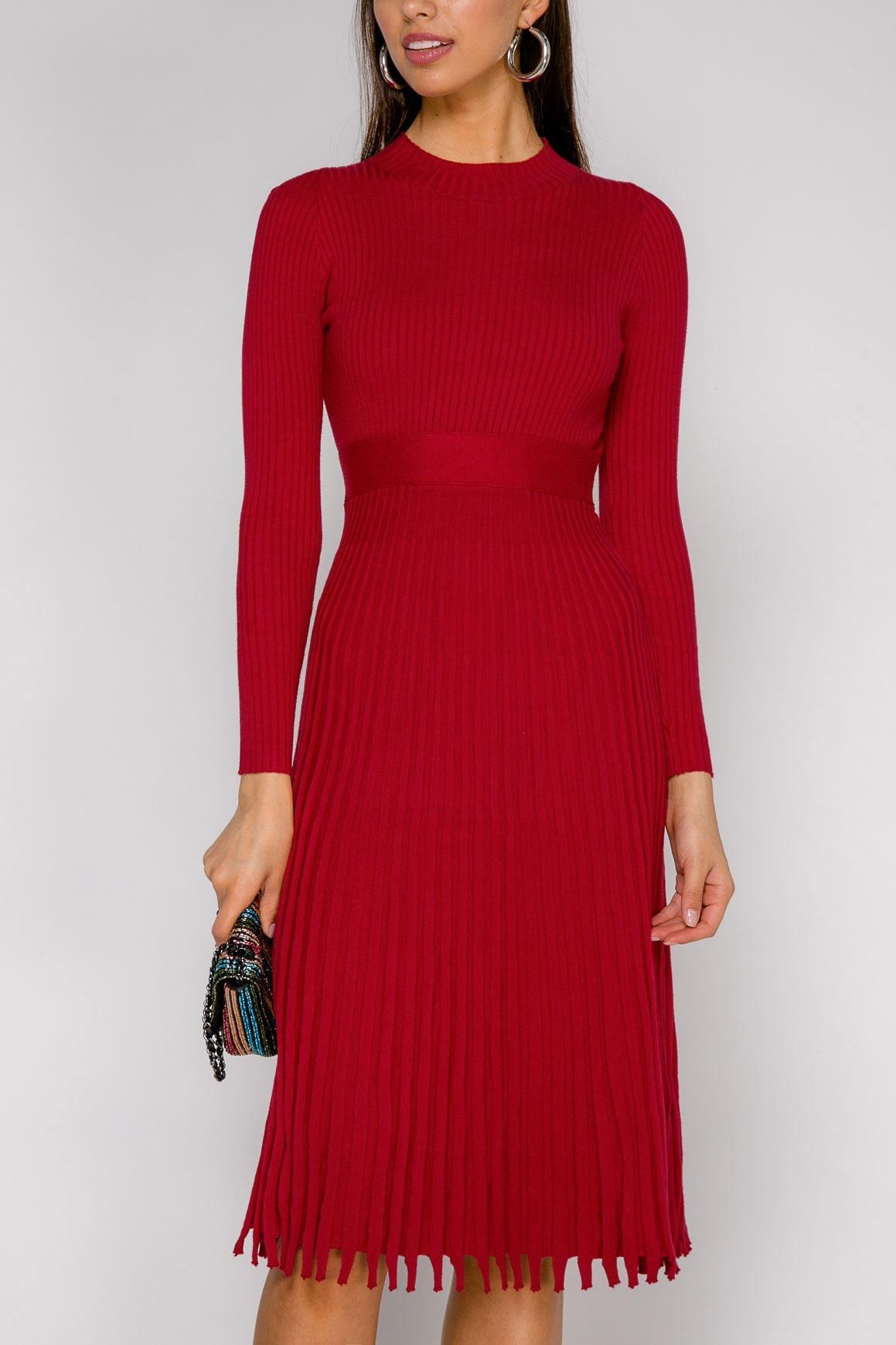 Dress in marsala shade, Burgundy — photo 4