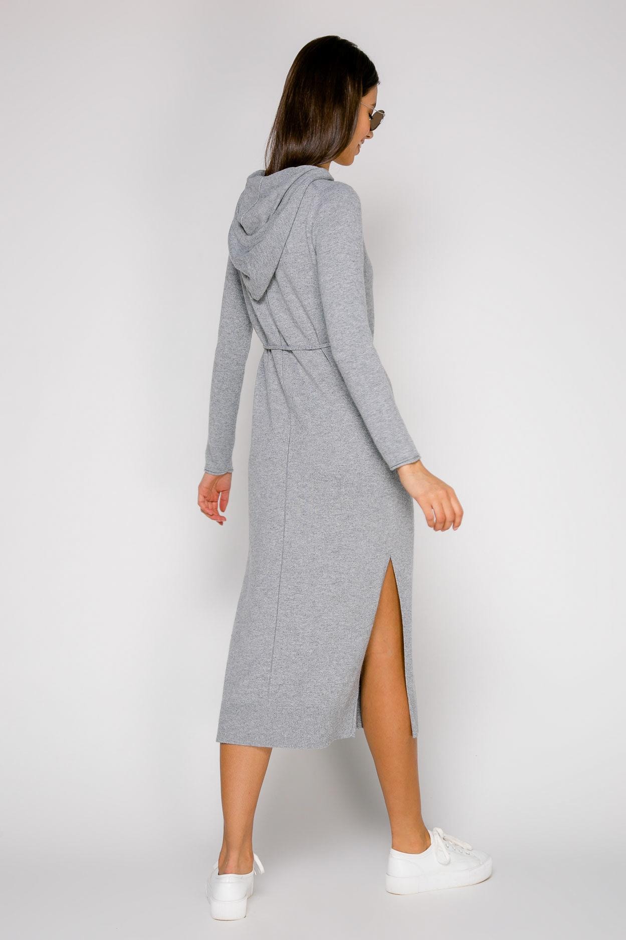 Casual-style dress with a drawstring waist, Grey — photo 5