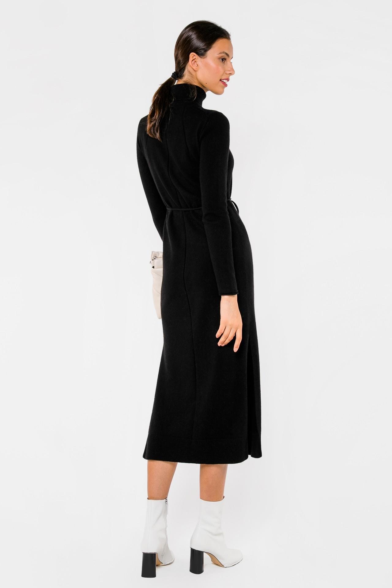 Concise black knitted dress, Black — photo 5