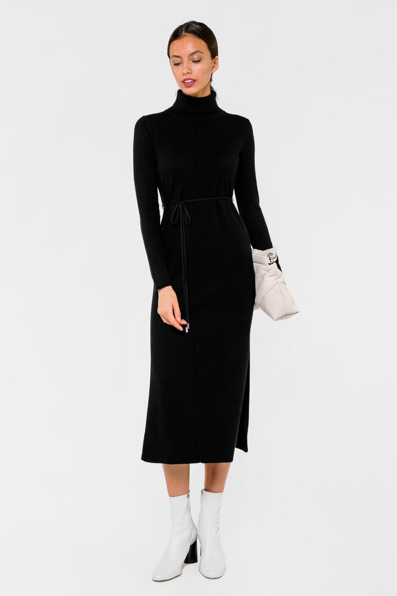 Concise black knitted dress, Black — photo 2