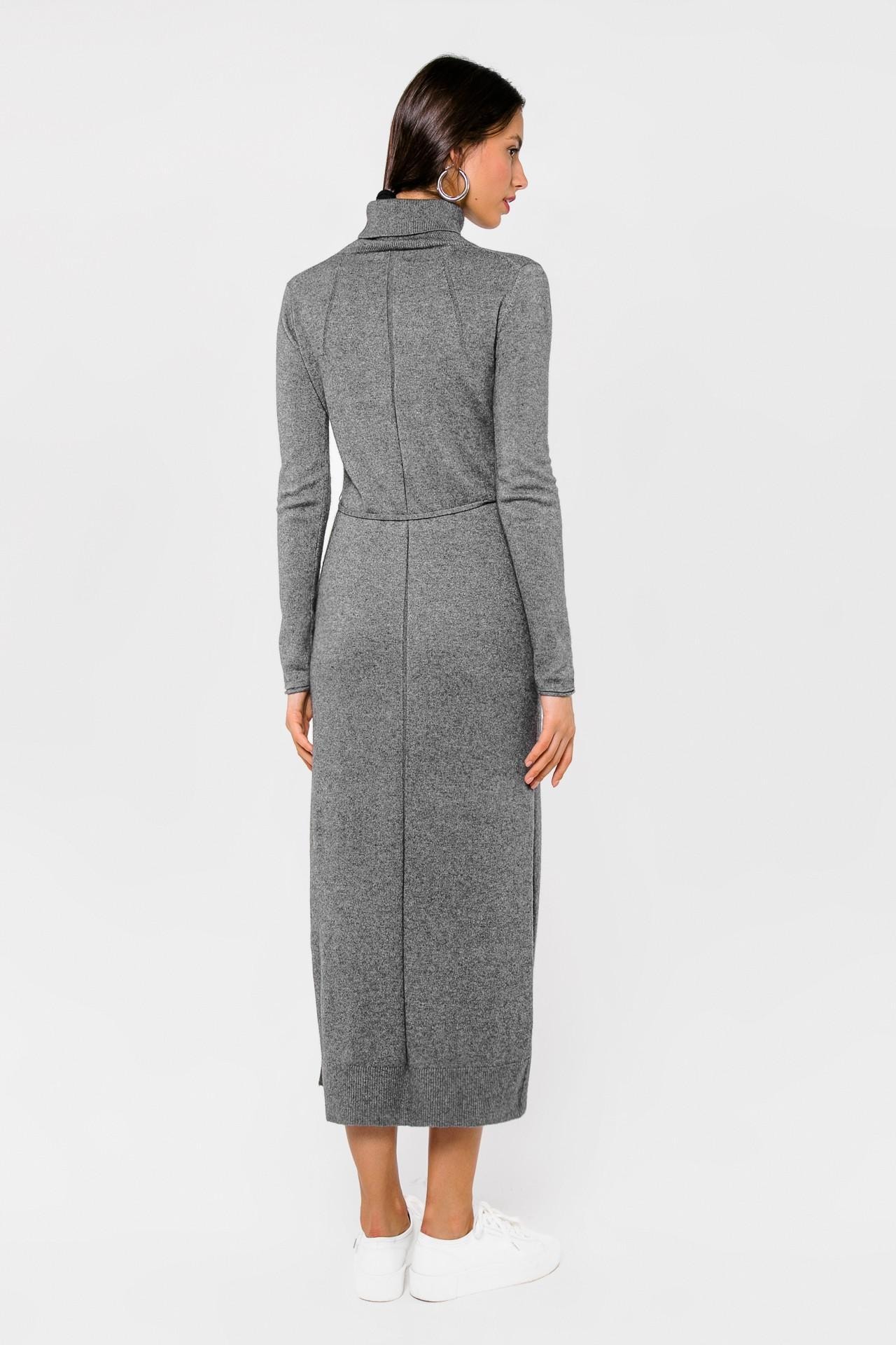Dress with a drawstring at the waist, Grey — photo 5