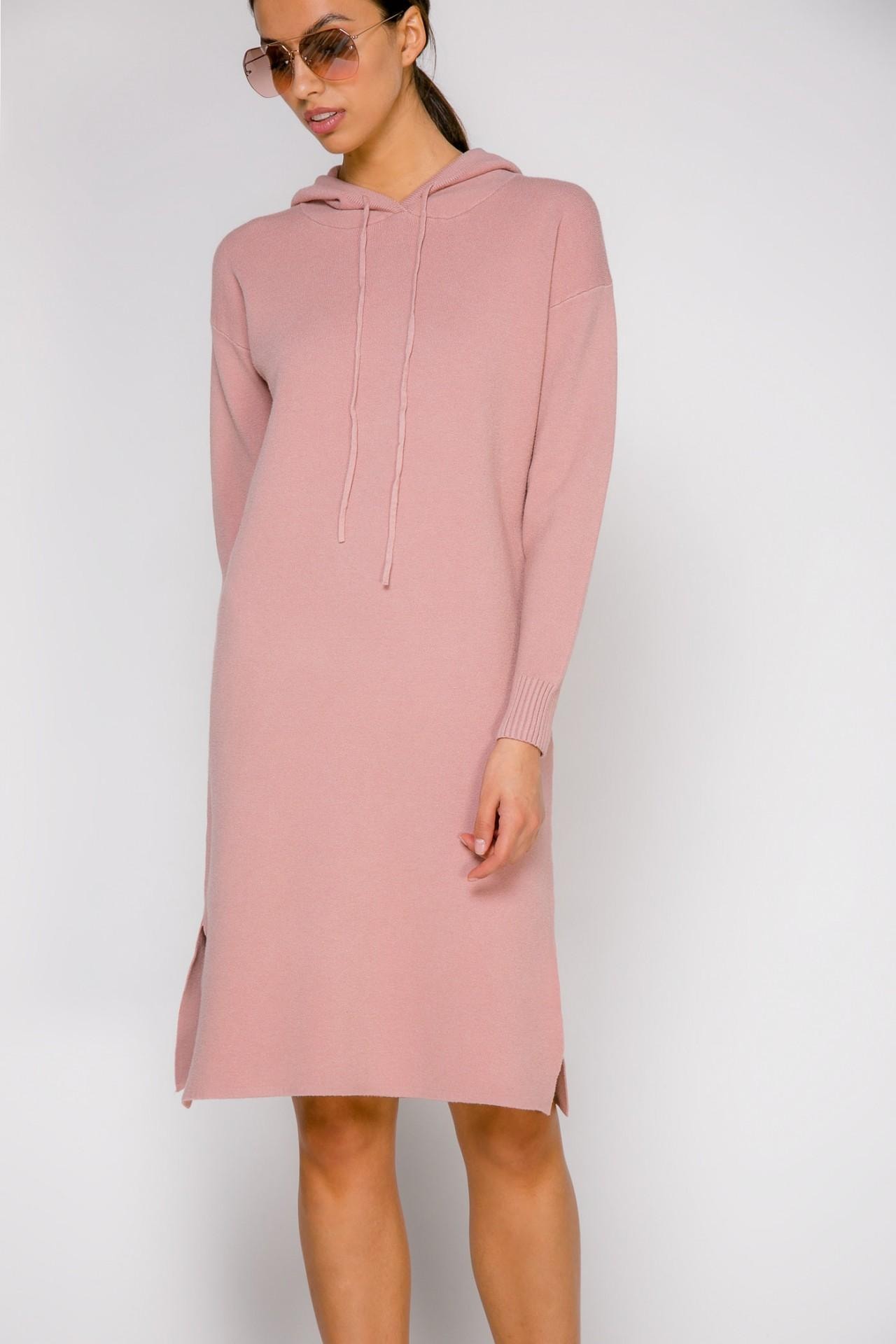 A hoodie-style dress in tea rose, Pink — photo 3