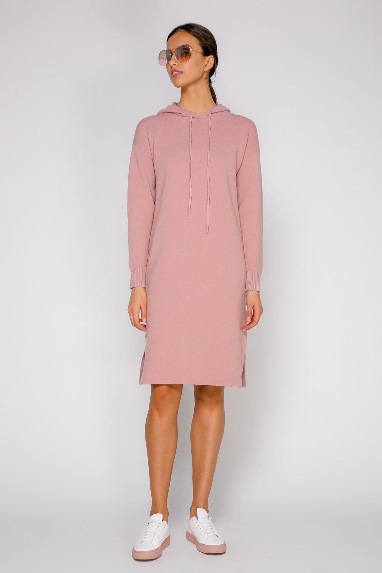 A hoodie-style dress in tea rose, Pink — photo 4