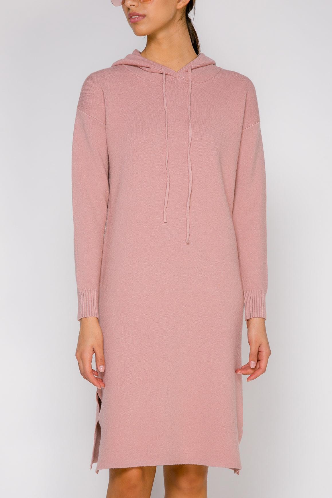 A hoodie-style dress in tea rose, Pink — photo 5