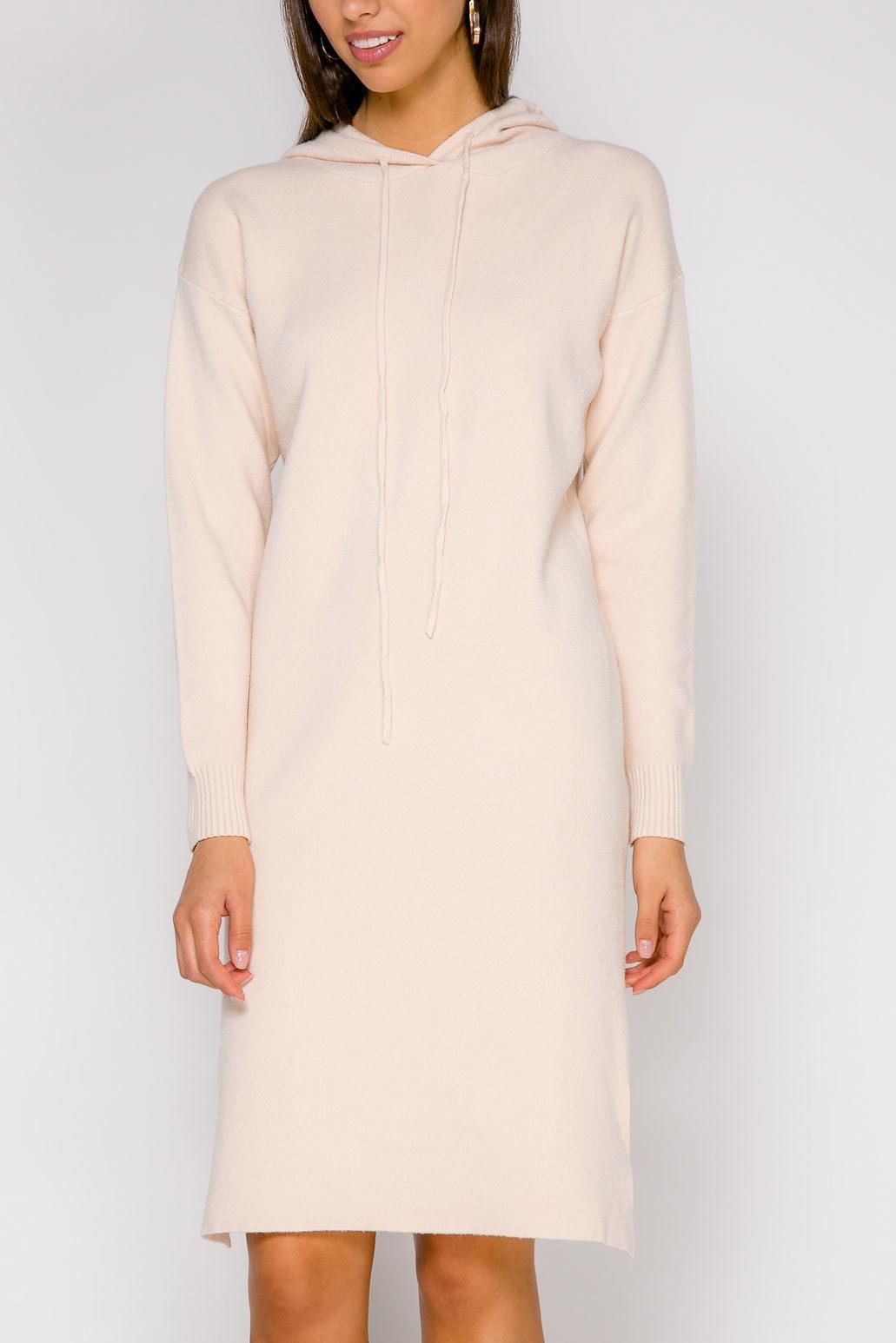 Straight-cut casual-style dress, Beige — photo 3