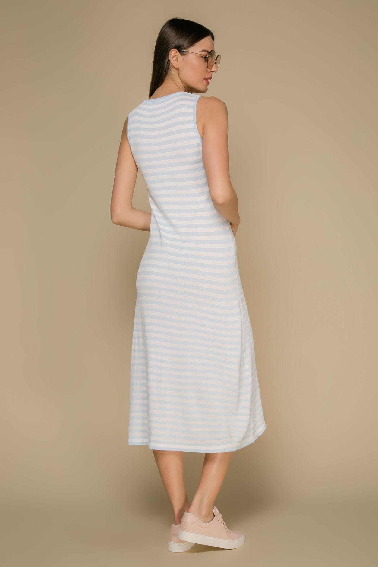 Summer stripe print midi dress, Blue — photo 2