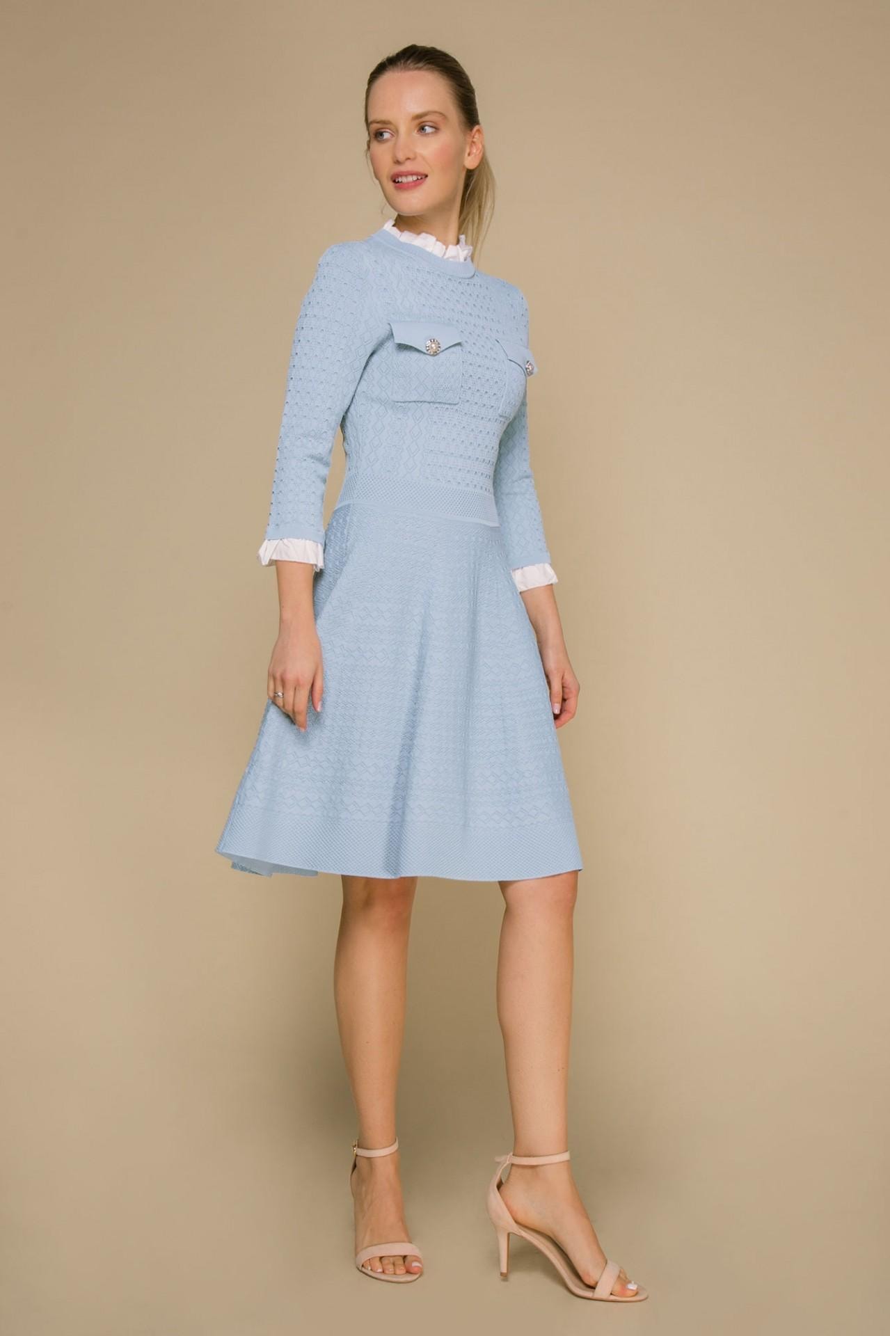 New Look-style dress in a textured fabric, Blue