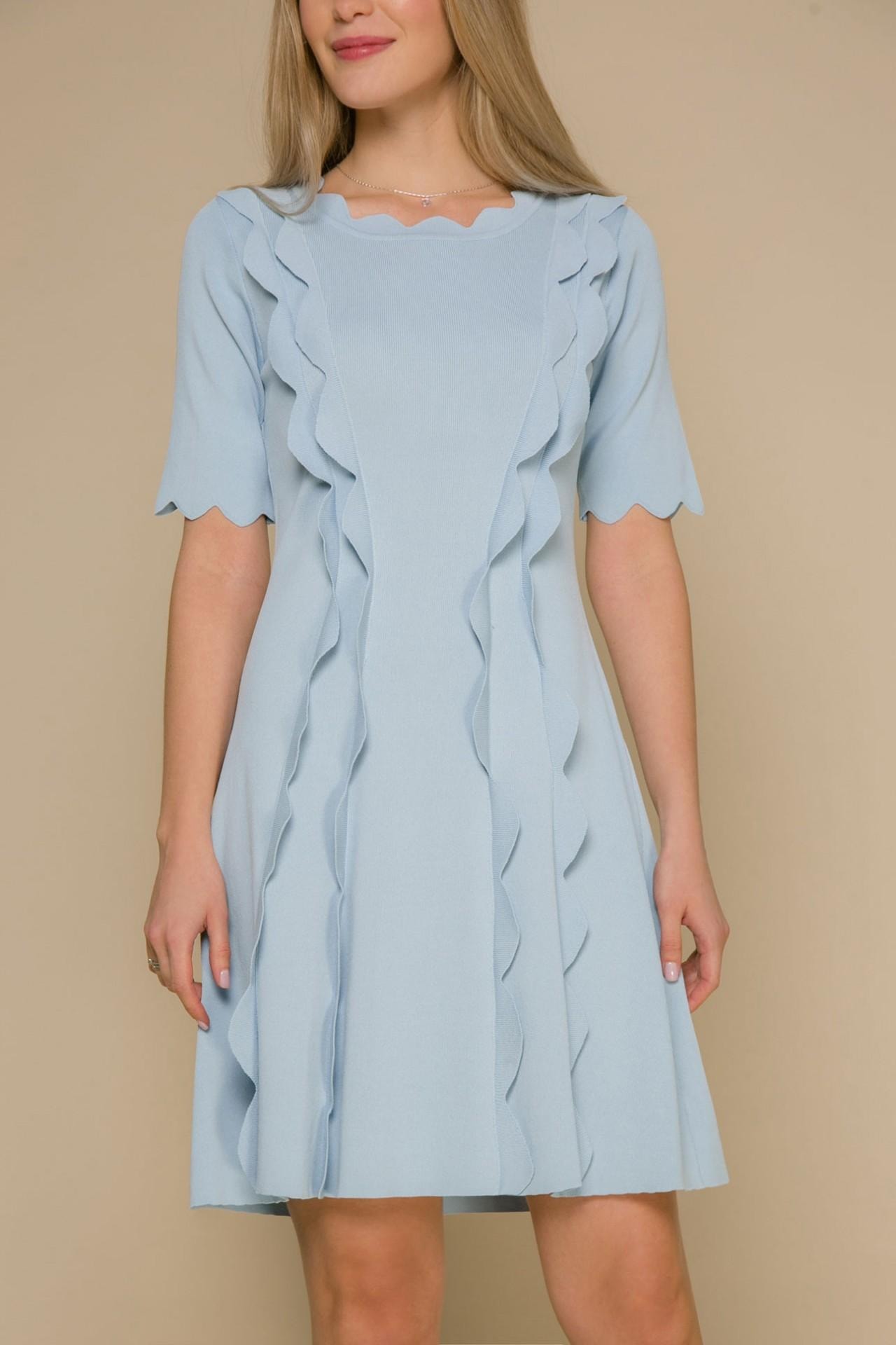 Soft blue dress with ruffles, Sky Blue — photo 3