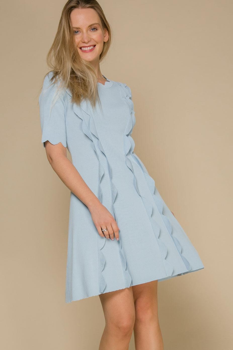 Soft blue dress with ruffles, Sky Blue — photo 4