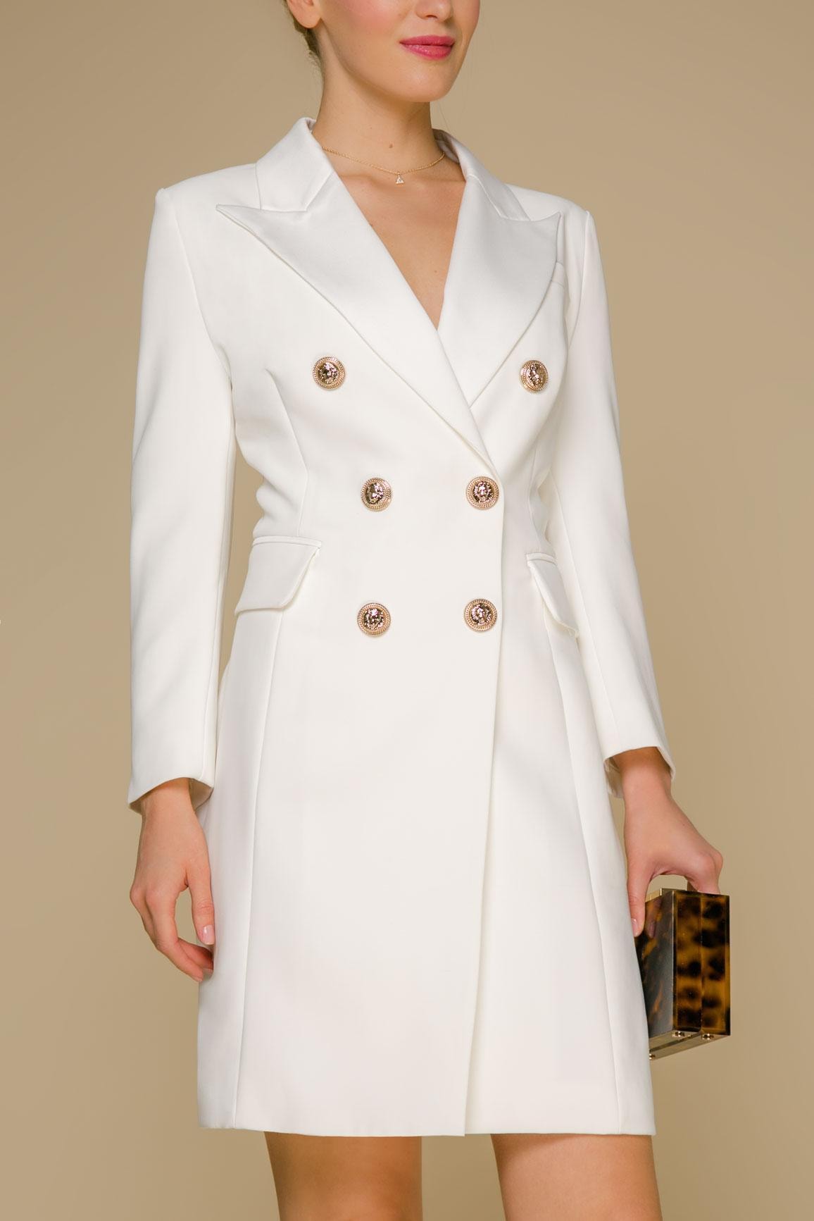 Snow-white dress-jacket in a restrained style, White — photo 3