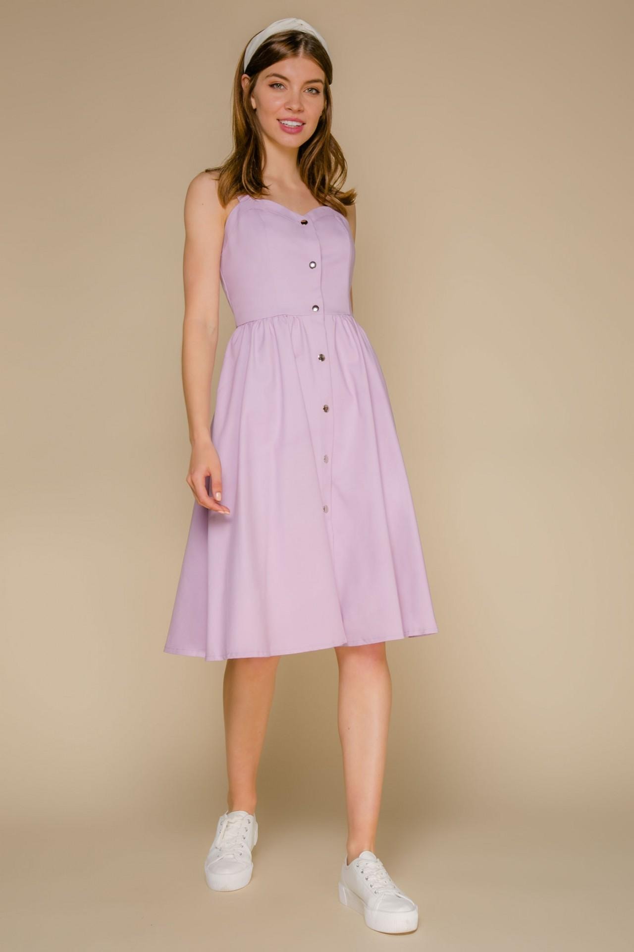 Delicate lilac-toned pinafore with a full skirt, Lilac — photo 3