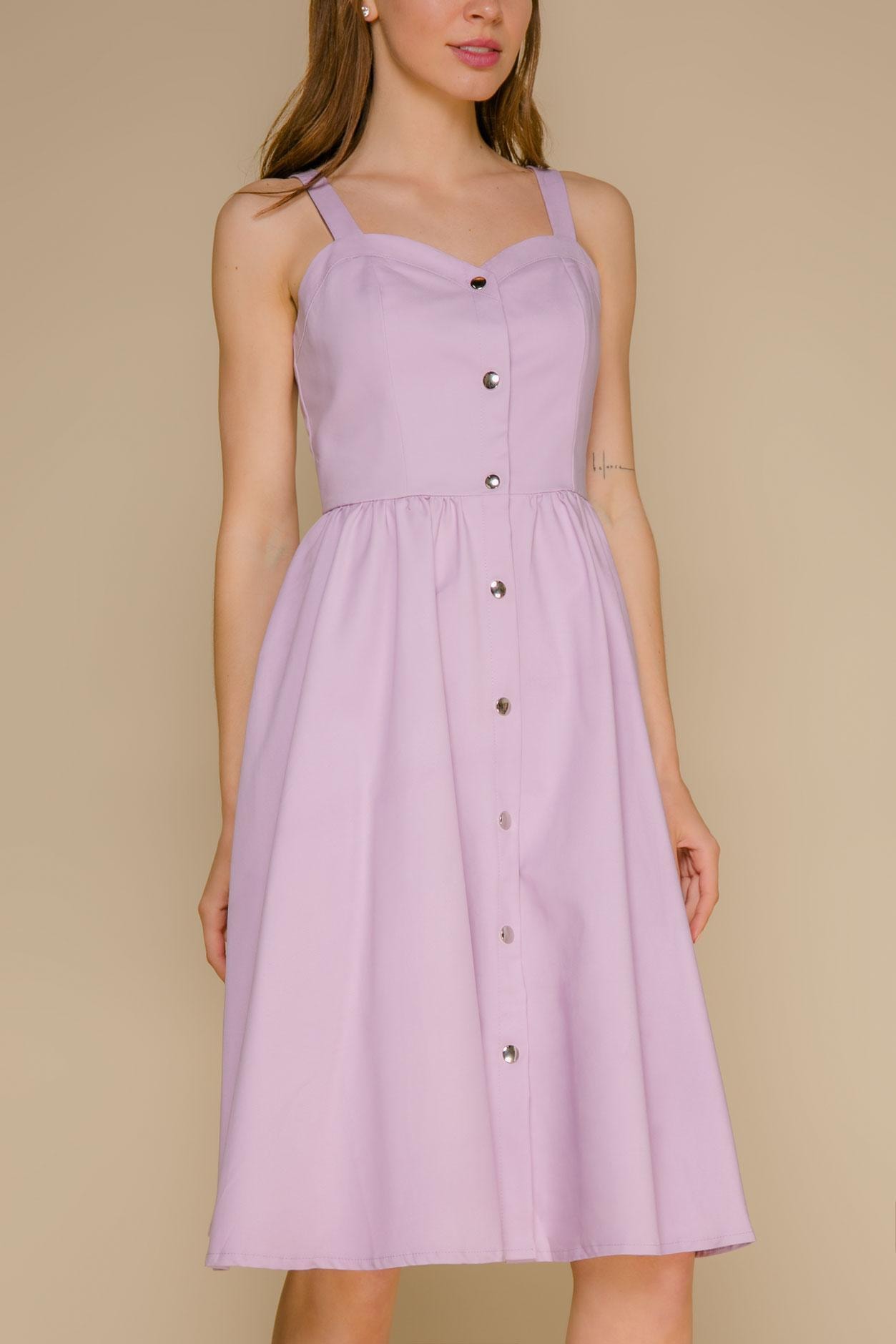 Delicate lilac-toned pinafore with a full skirt, Lilac — photo 4