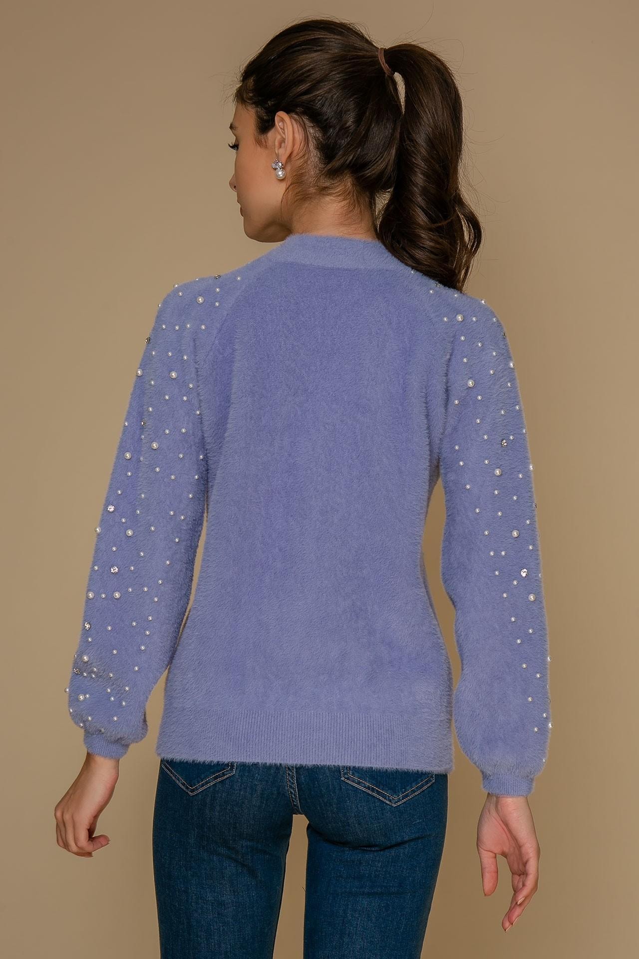 Cosy faux fur jumper with bead detailing on the sleeves, Lilac — photo 4