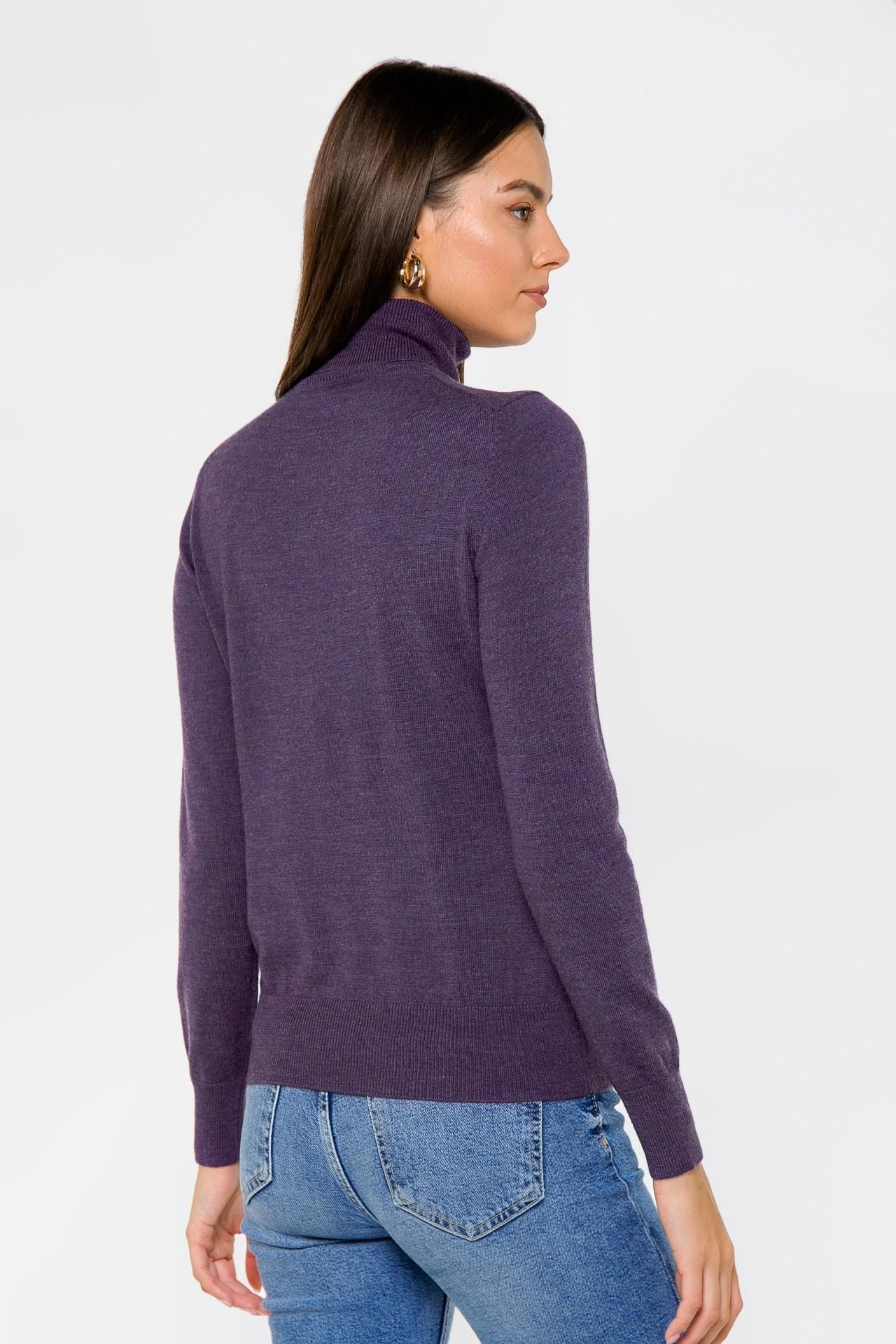 Classic turtleneck in a deep purple colour, Lilac — photo 4
