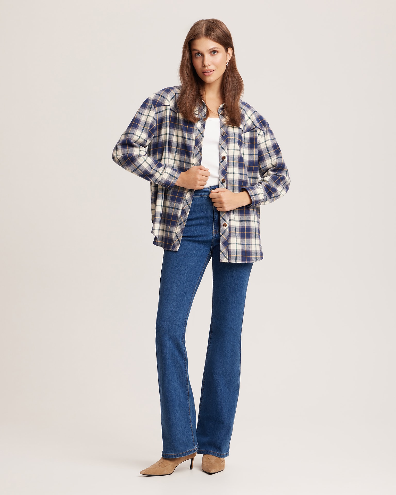 Blue checked shirt, Blue — photo 3