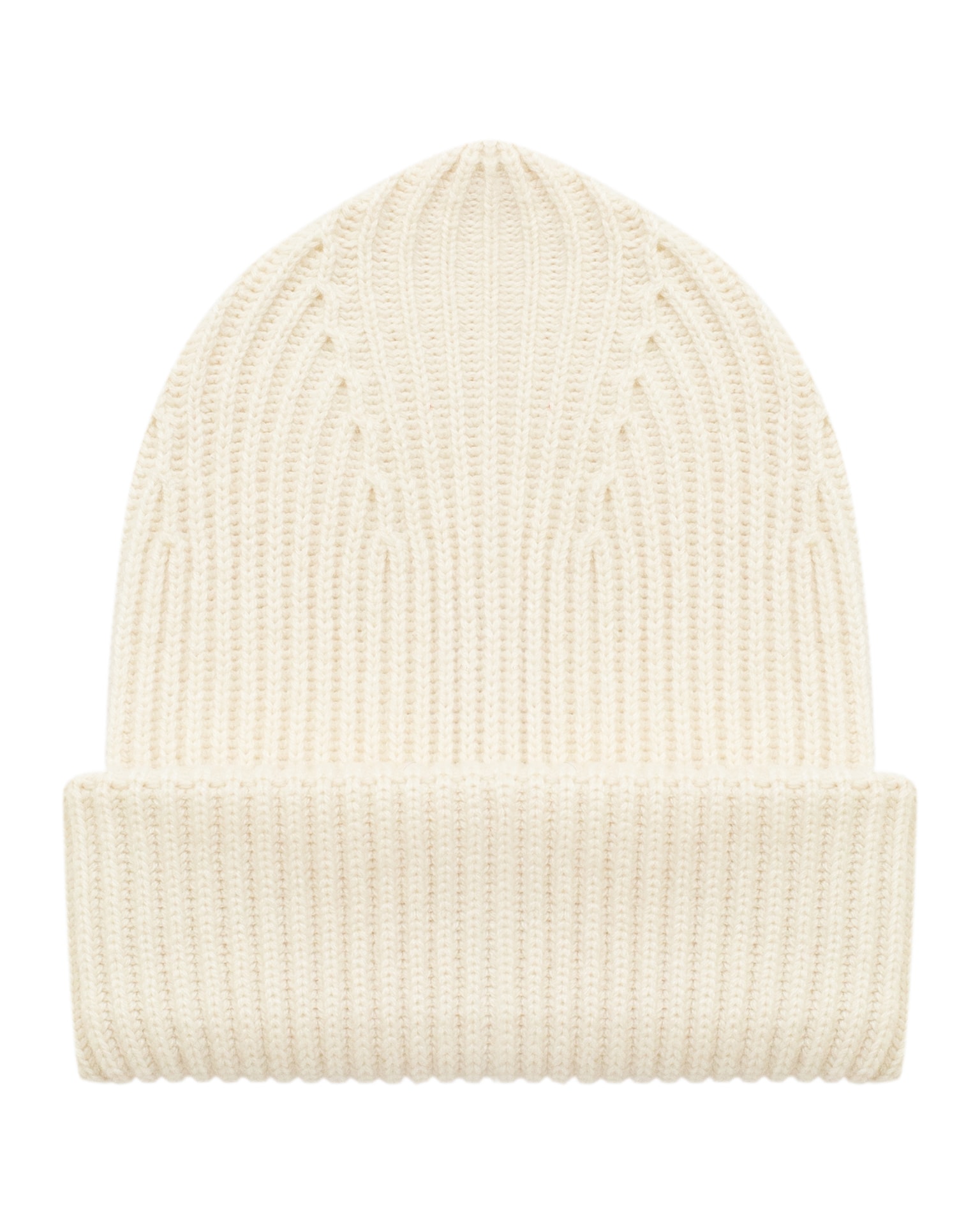 Ribbed Milk-Coloured Wool Beanie, Milky — photo 2