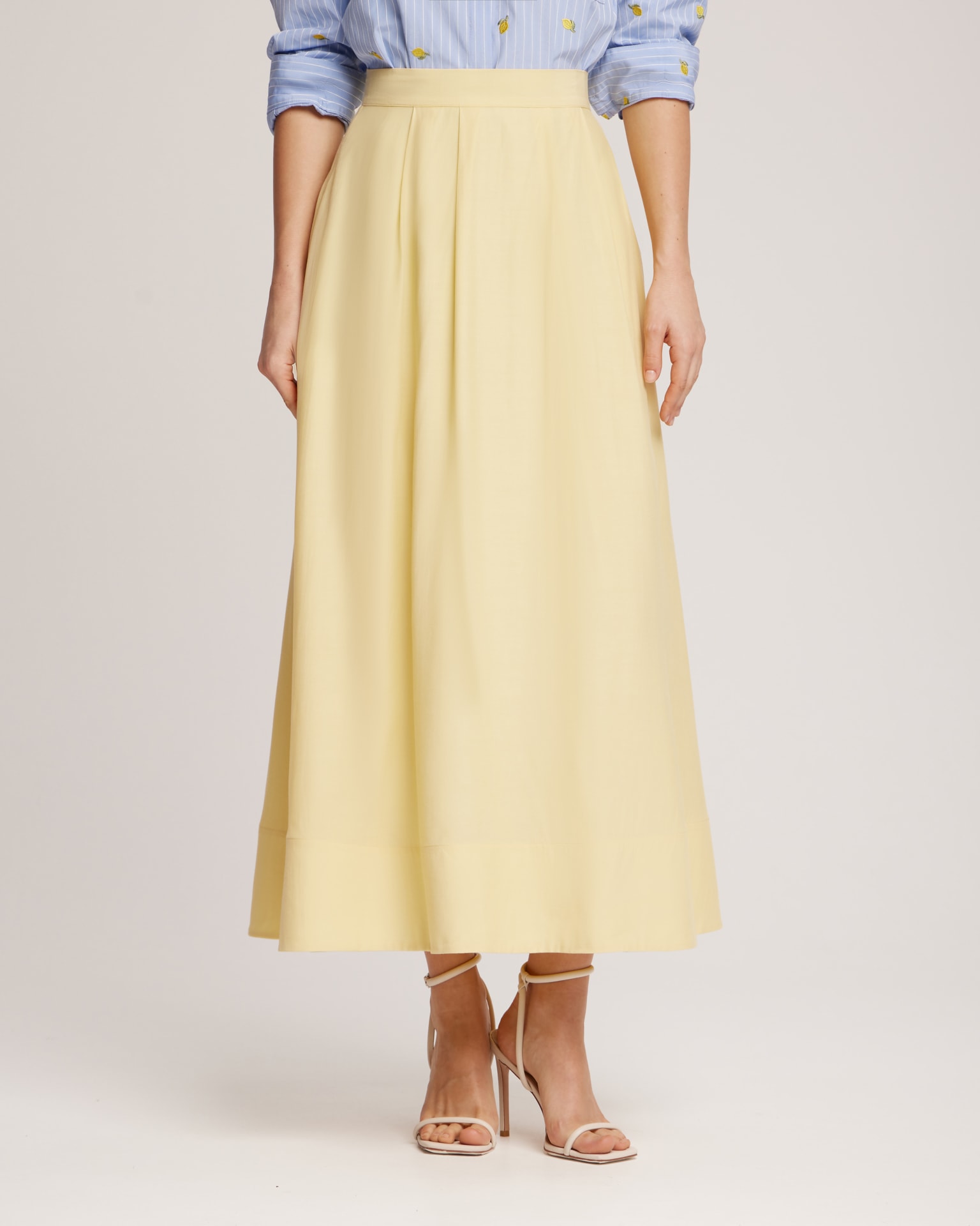 flowing midi skirt, Yellow — photo 6