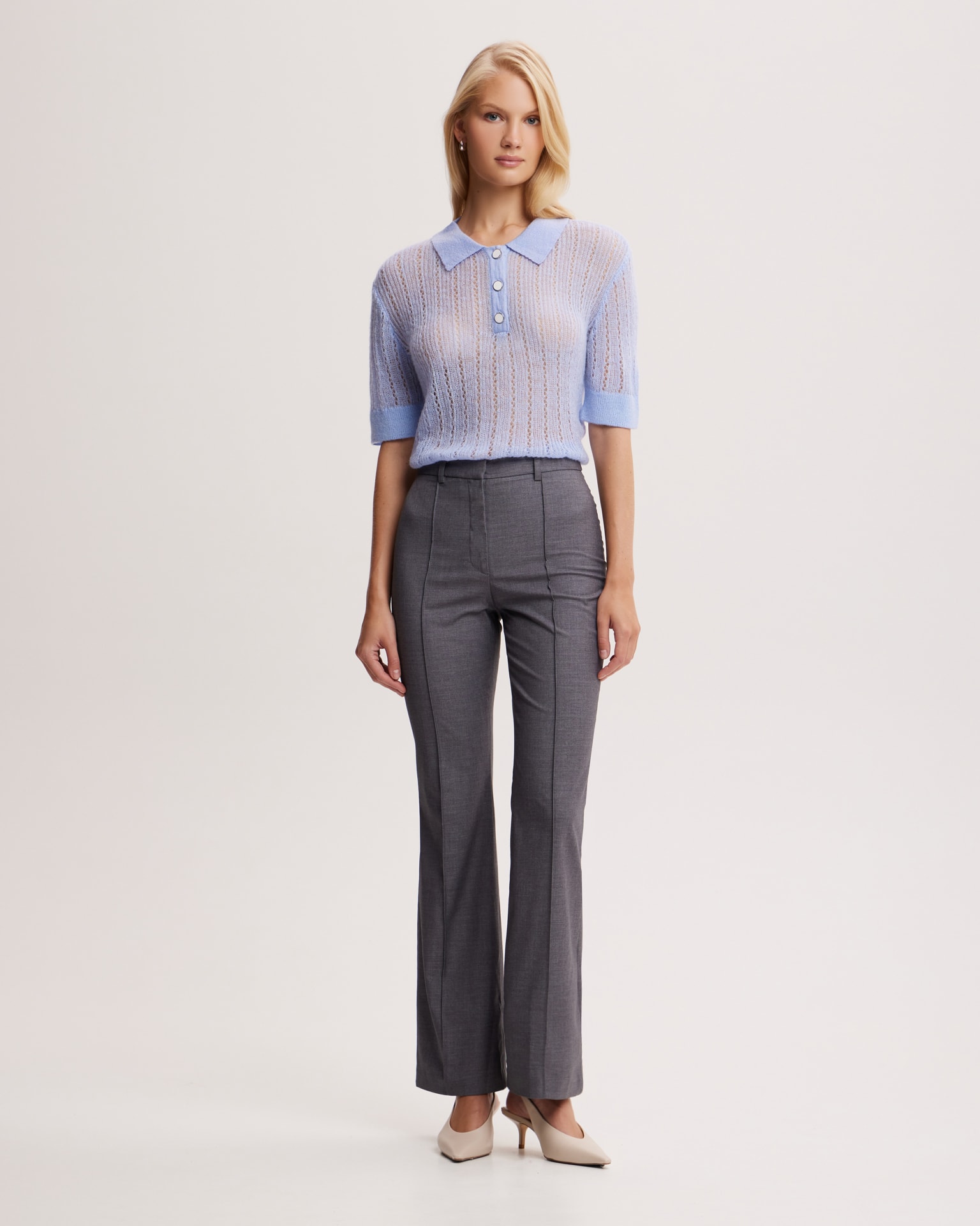 Knit polo jumper, Light Blue — photo 4
