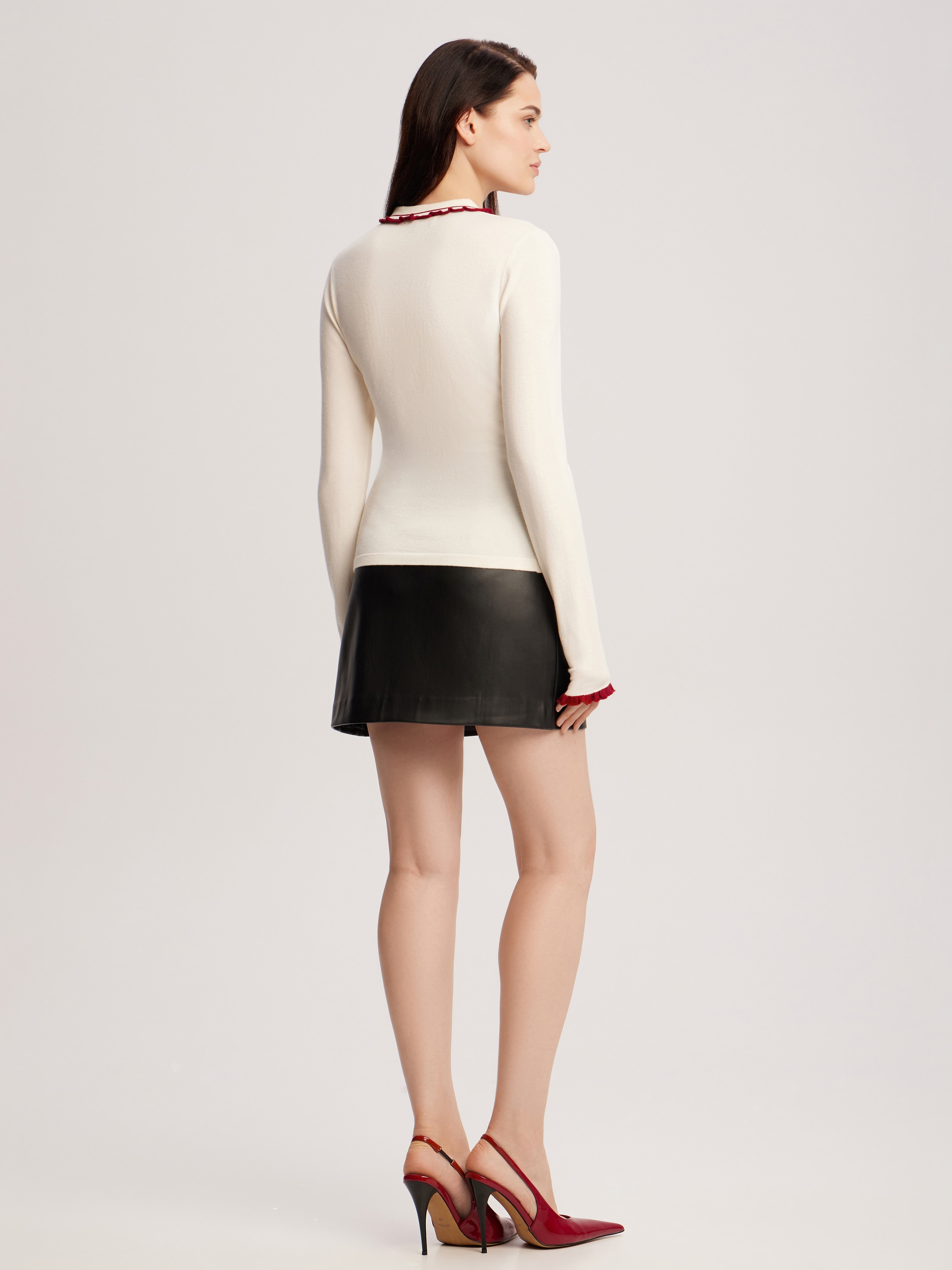 long-sleeved polo shirt, Milk — photo 7