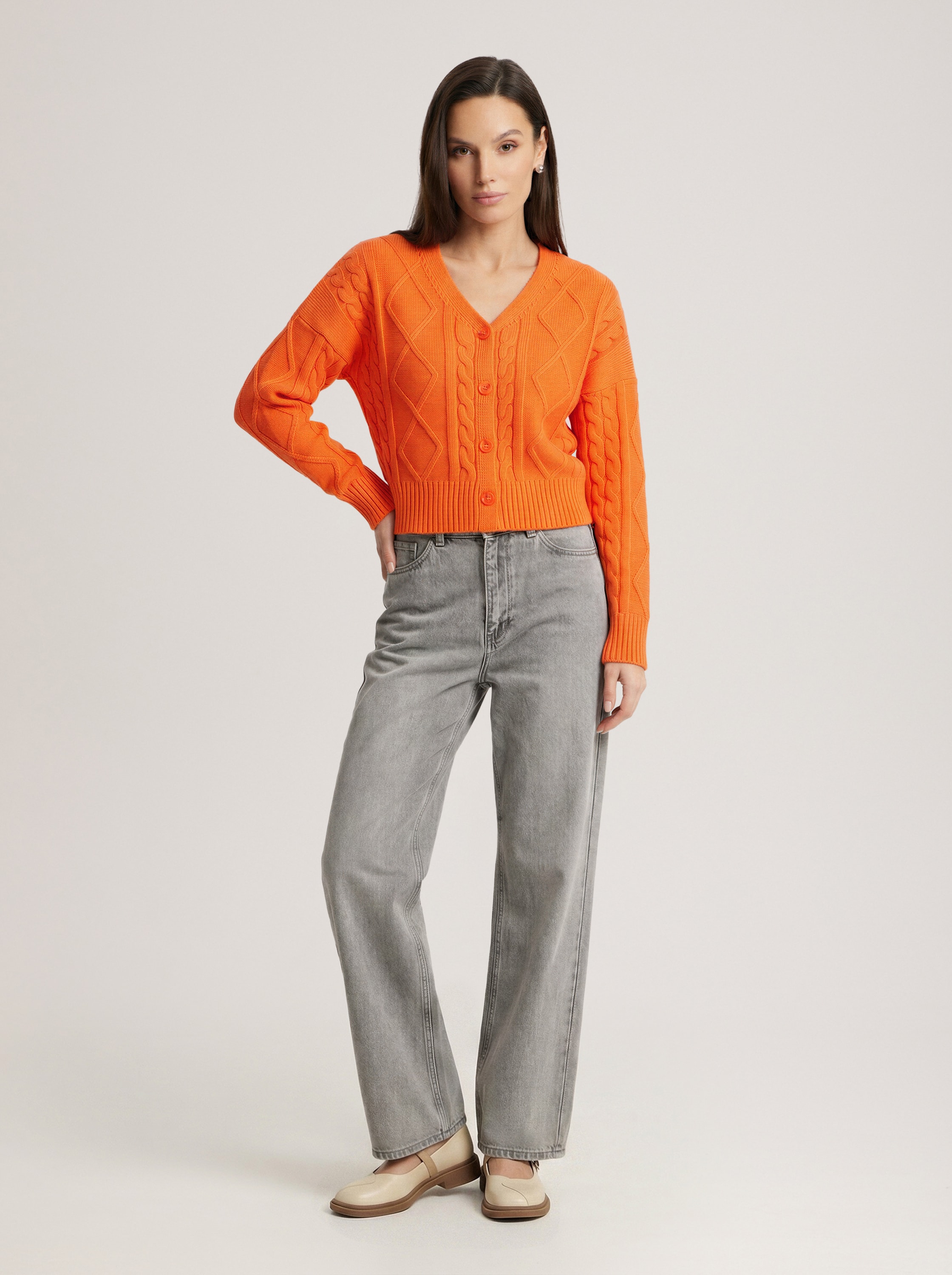 Orange cardigan, Orange — photo 2
