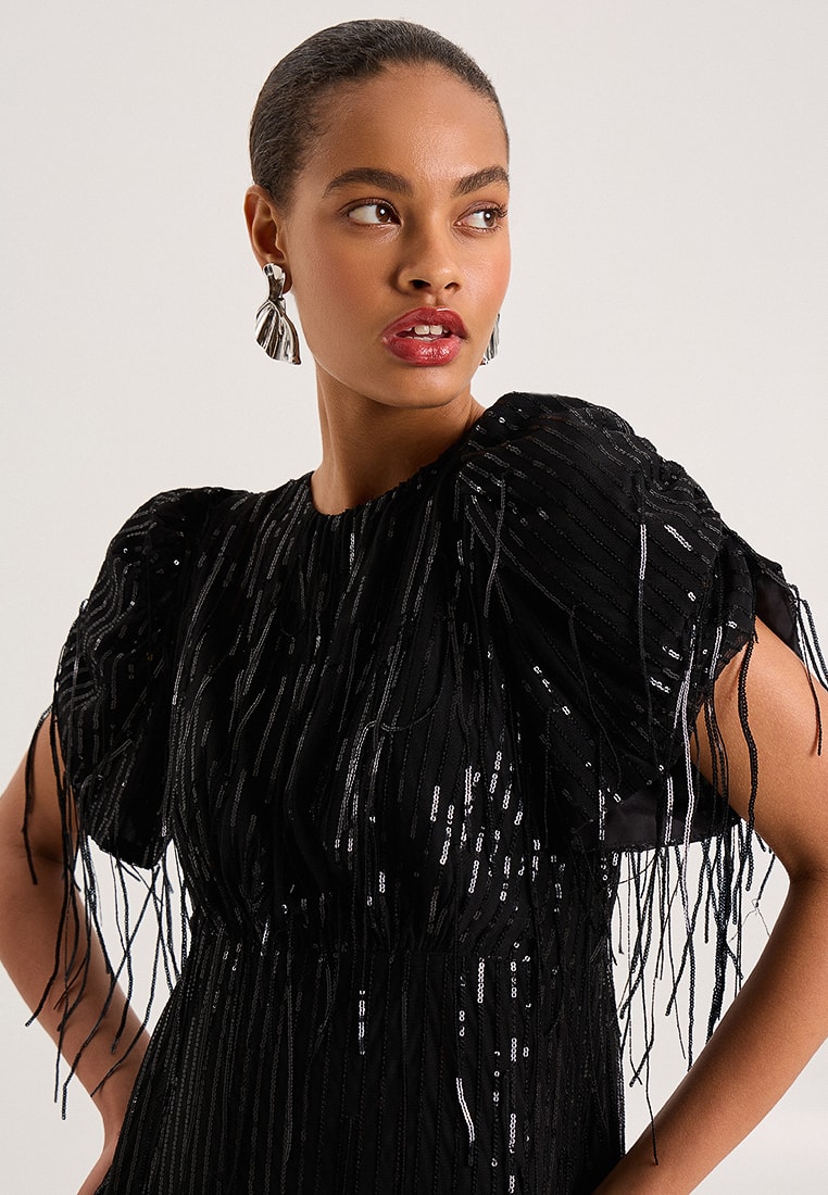 Sequin dress, Black — photo 5