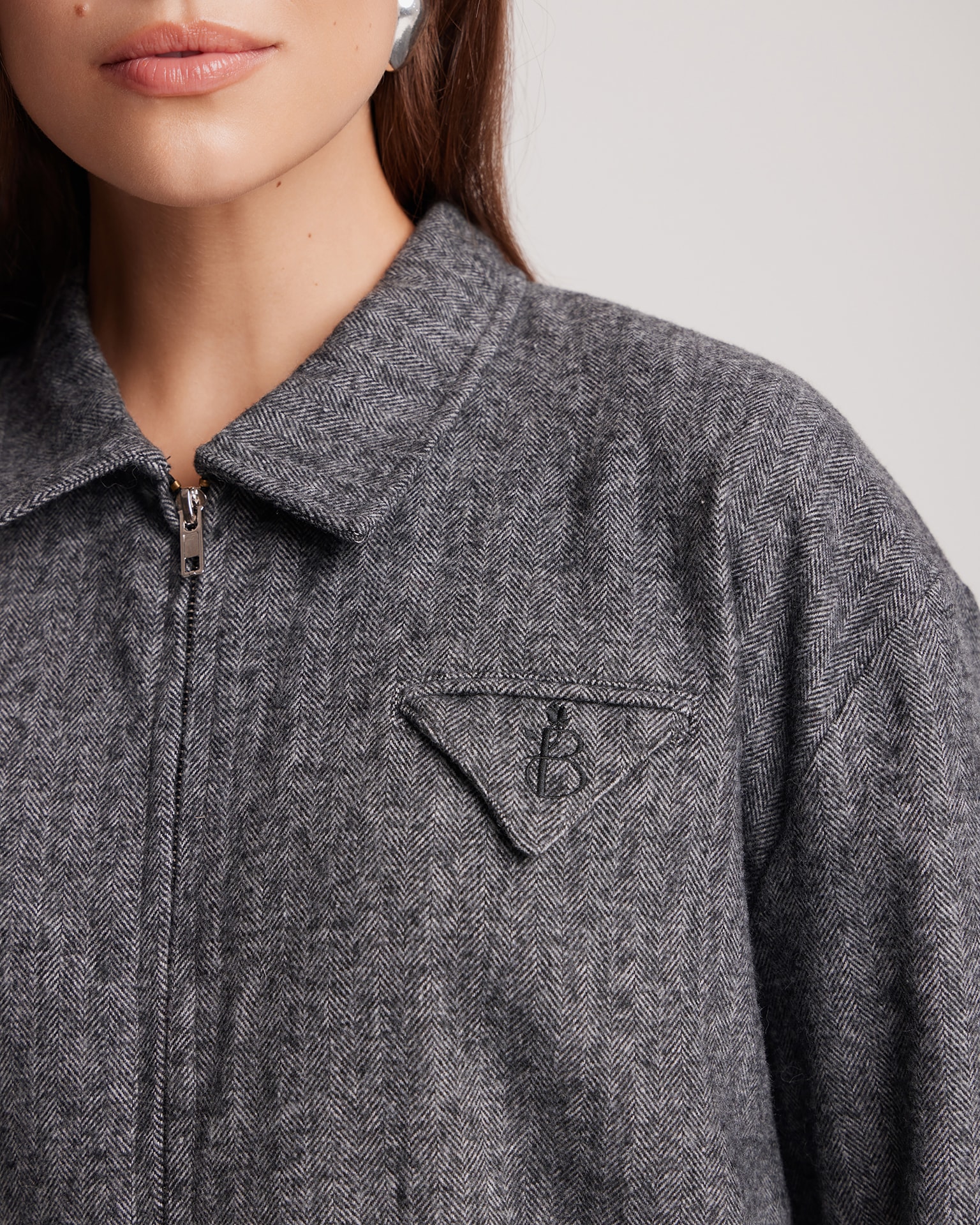 Wool bomber jacket, Dark Grey — photo 8