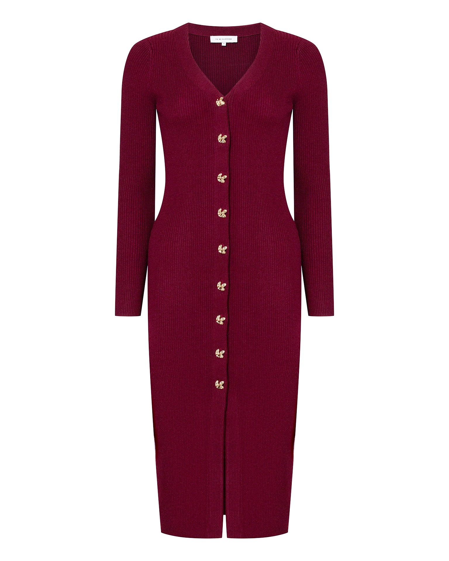 Merino Wool Dress, Burgundy — photo 4