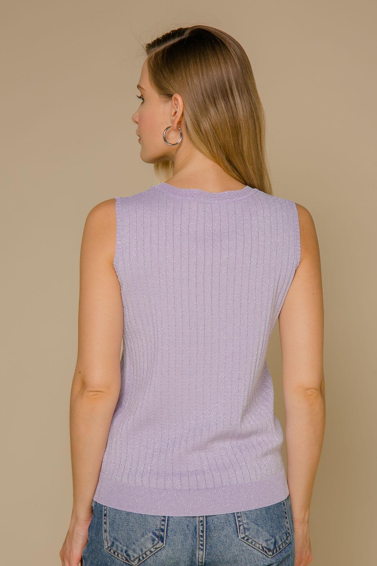 Top with metallic thread accents, Lilac — photo 4
