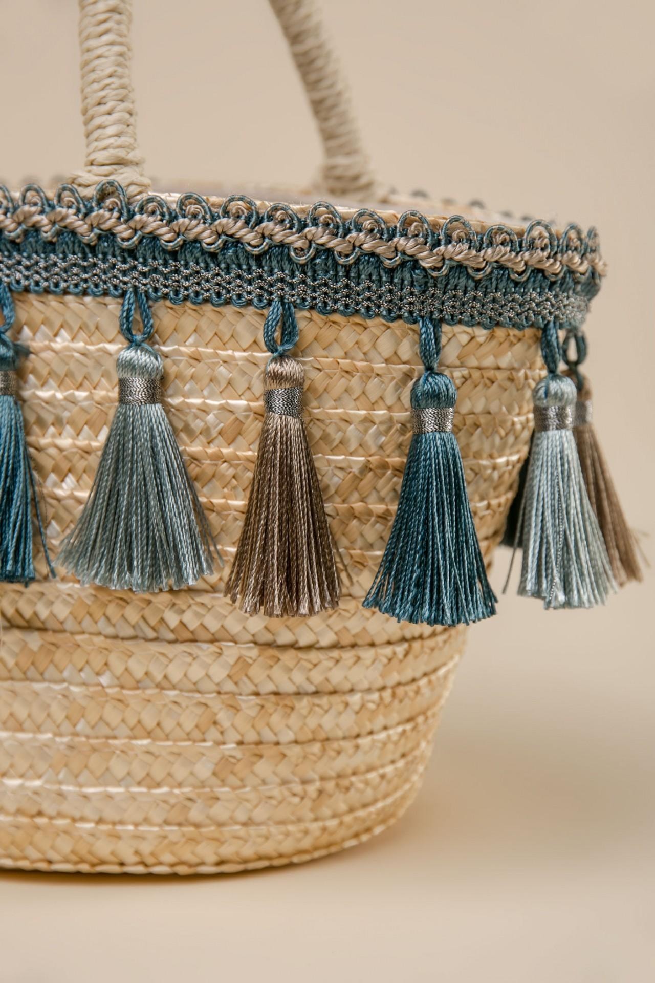 Boho-style bag with tassels, Beige — photo 2