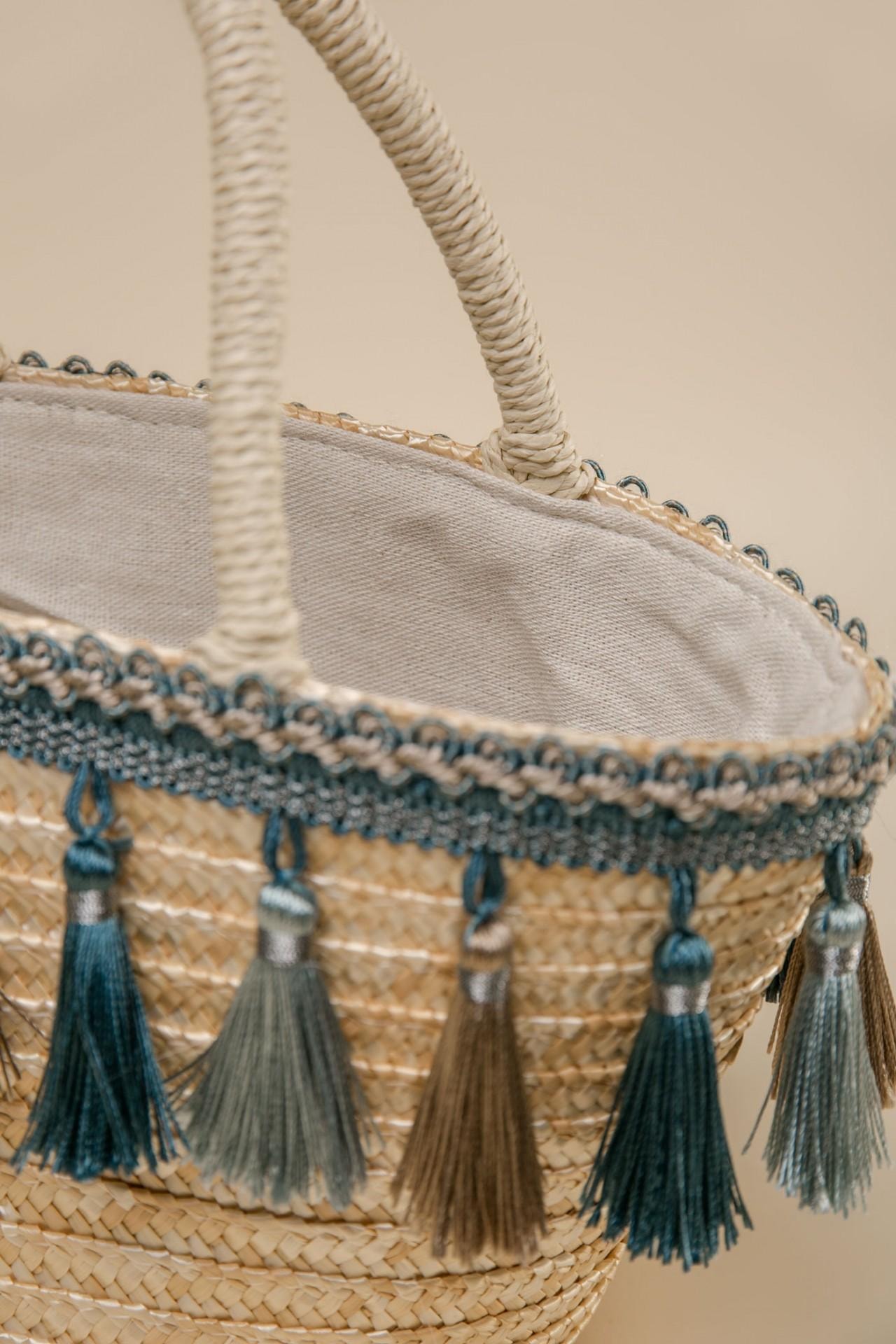 Boho-style bag with tassels, Beige — photo 3