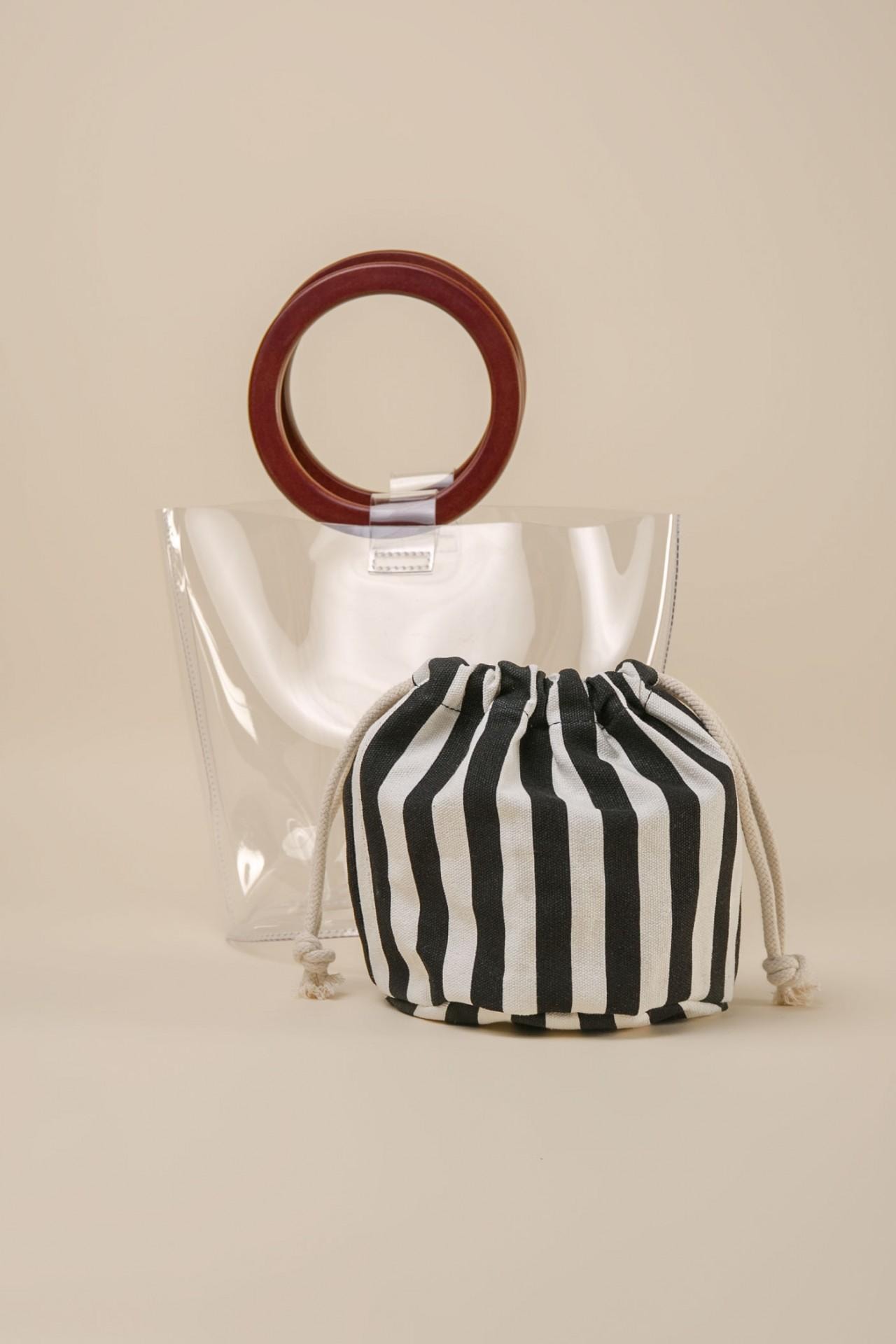 Plexiglass bag with an internal cotton pouch, Black & White — photo 3