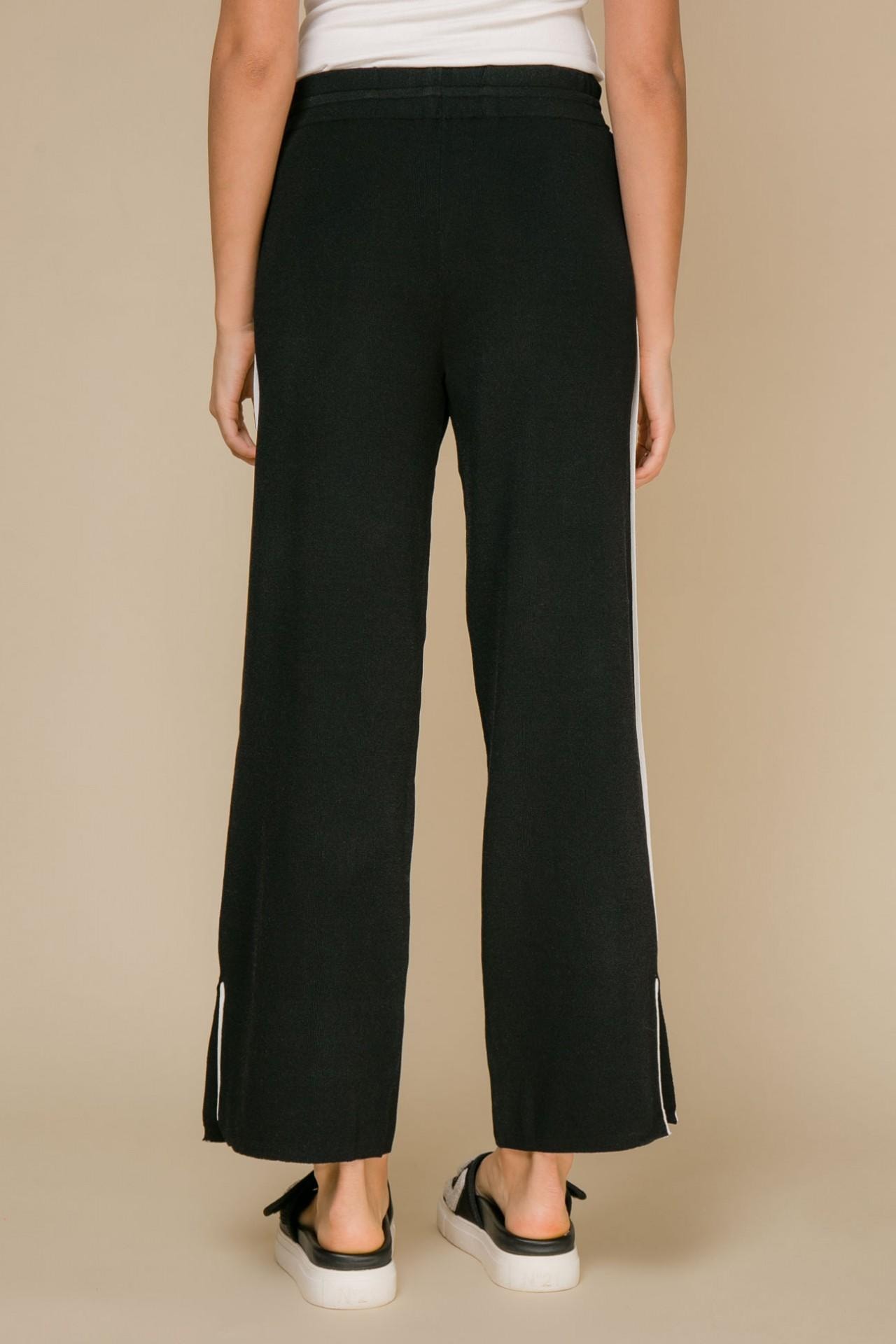Jogger trousers with contrasting side stripes, Black & White — photo 3