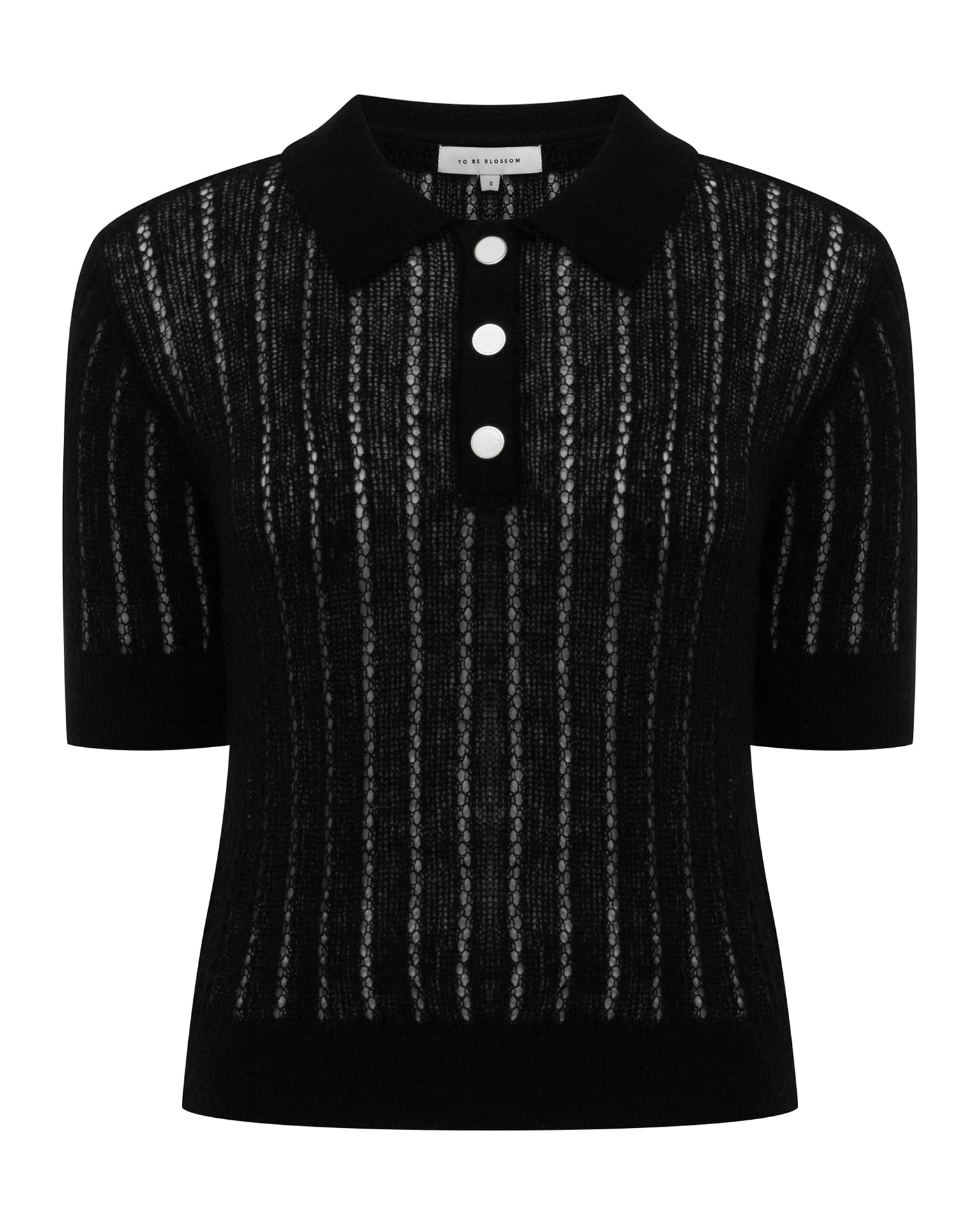 Knitted polo jumper, Black — photo 8