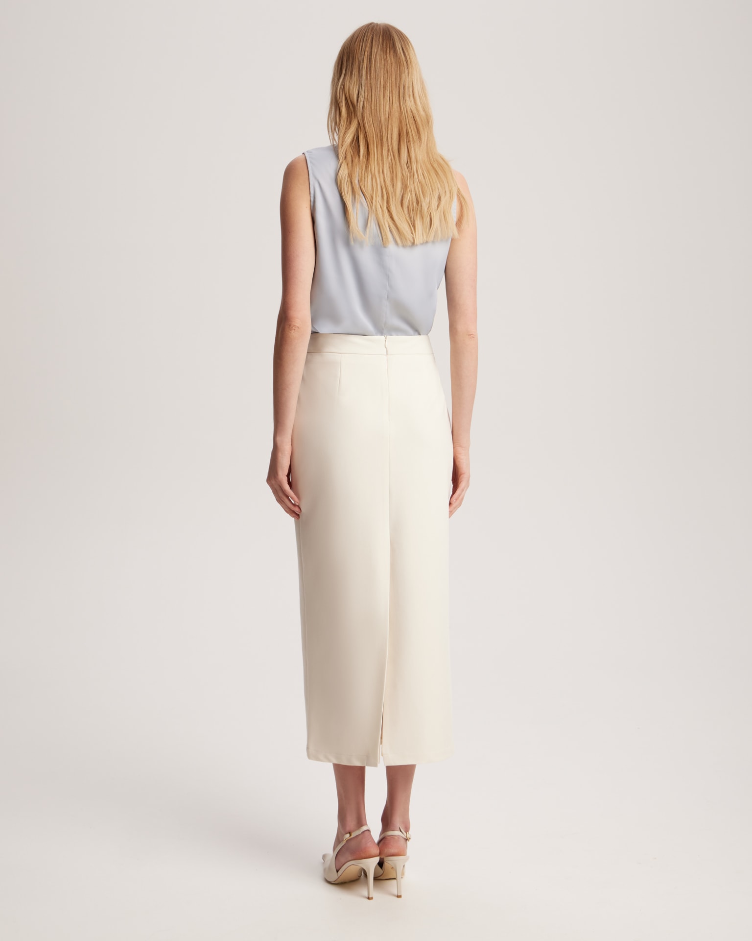 Straight-cut skirt in milky color, Milk — photo 4