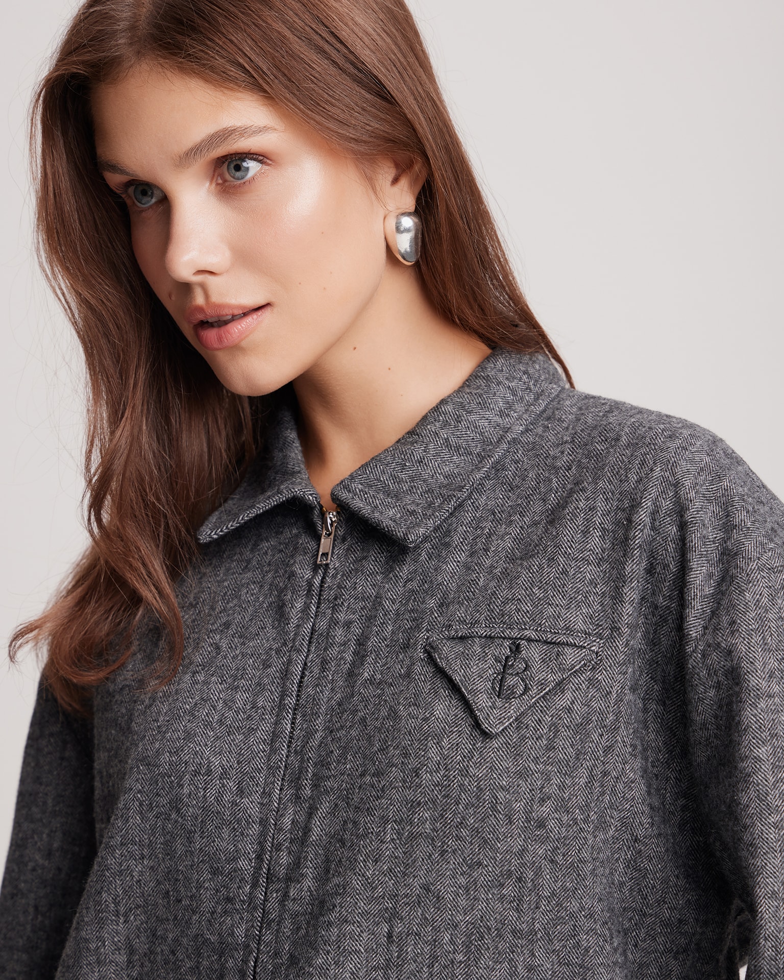 Wool bomber jacket, Dark Grey — photo 7