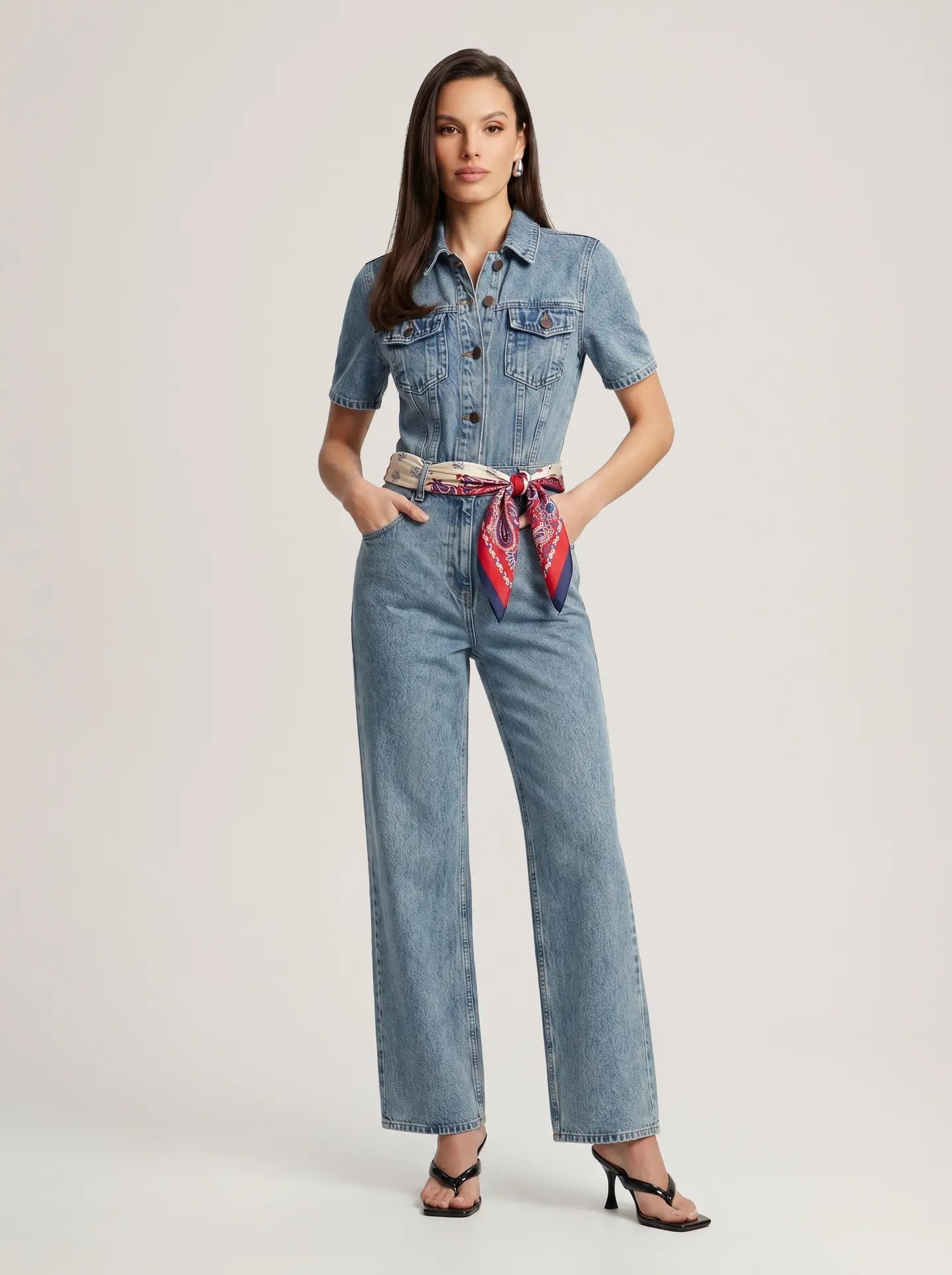 denim overalls, blue