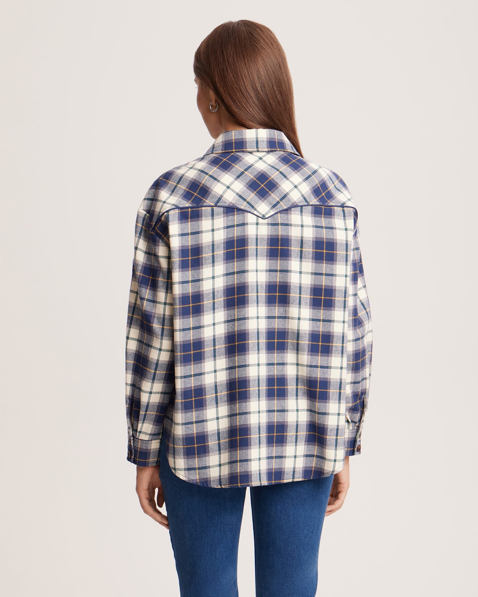 Blue checked shirt, Blue — photo 4