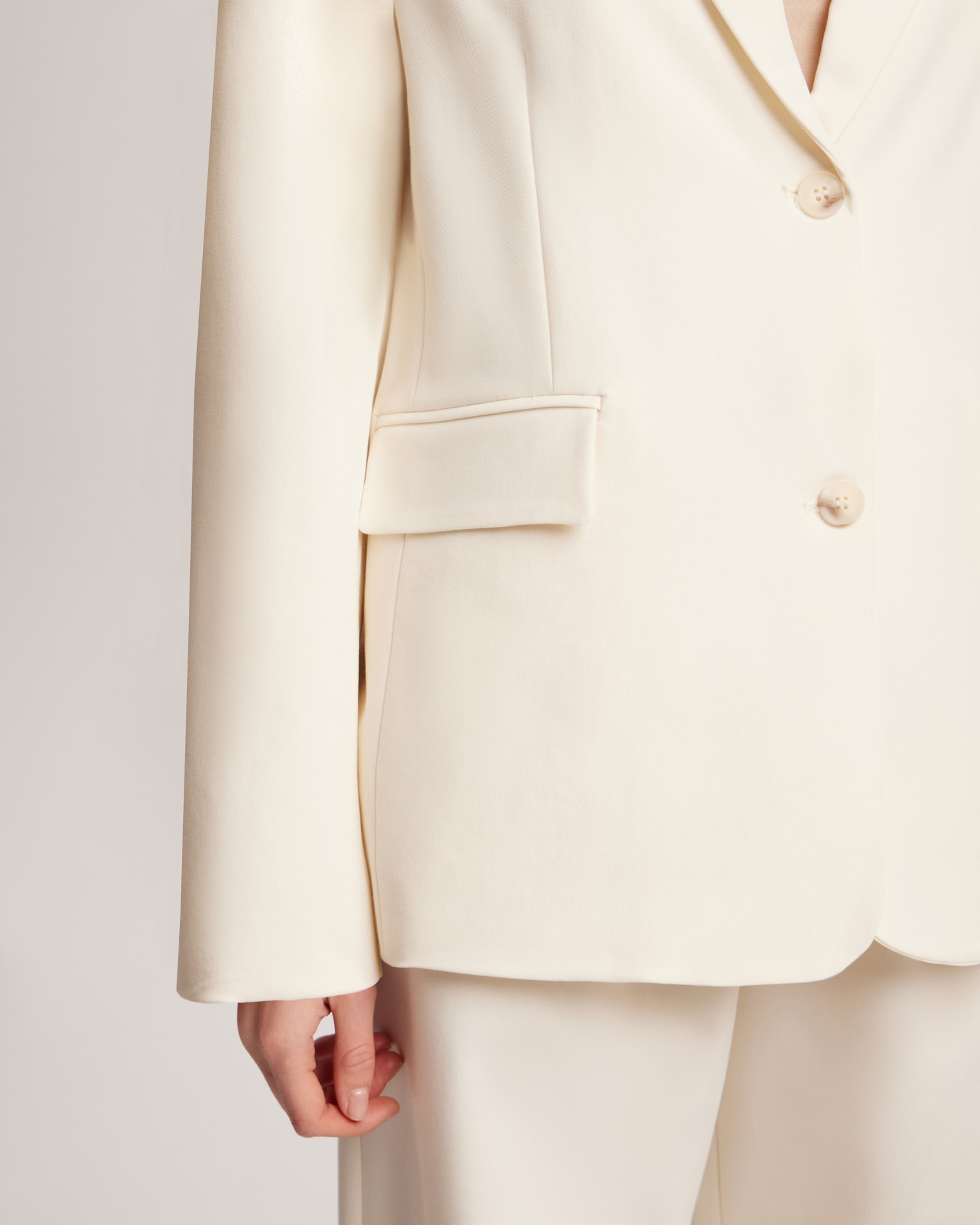 Straight-cut jacket in milky color, Milk — photo 8