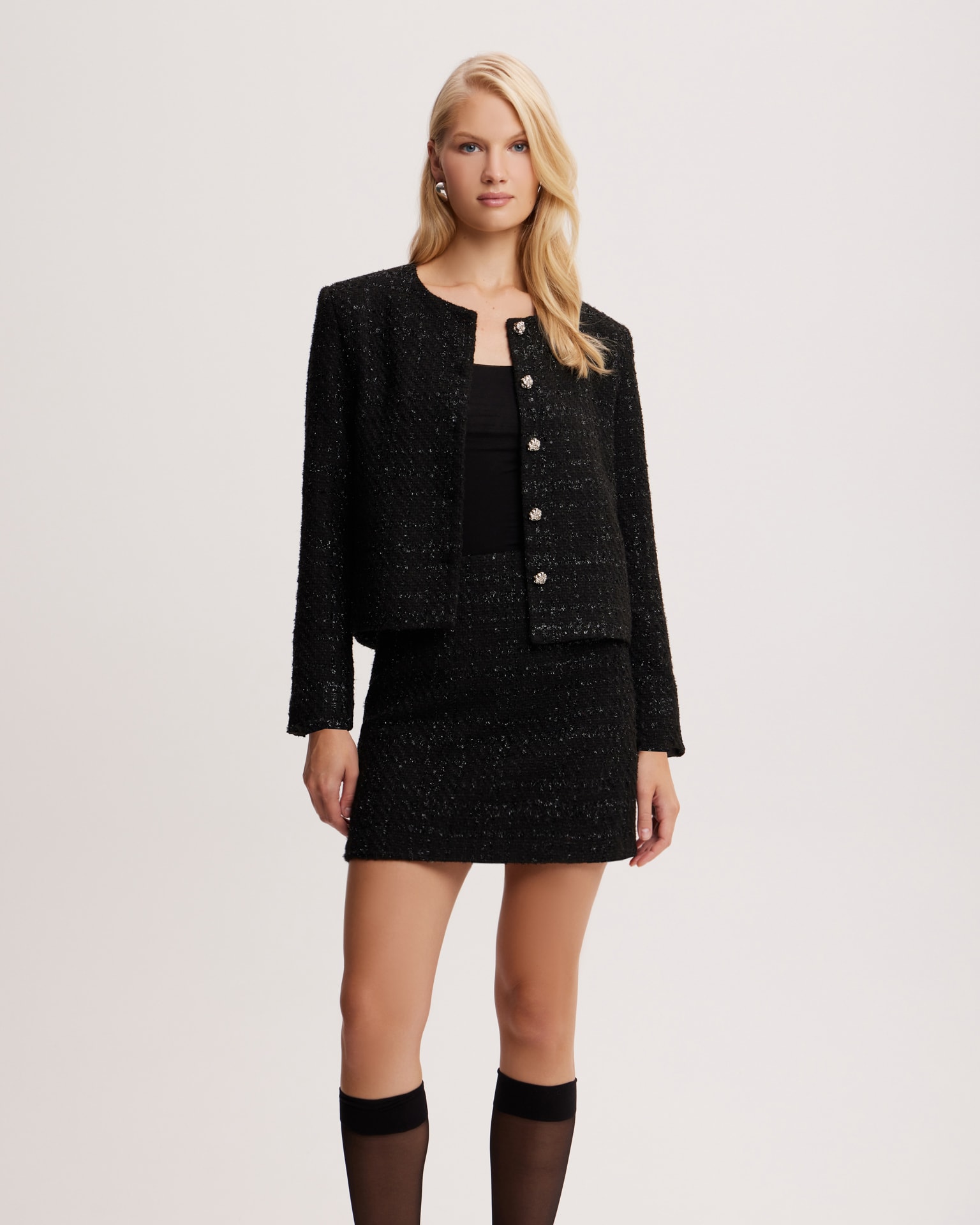 Tweed jacket, Black — photo 4